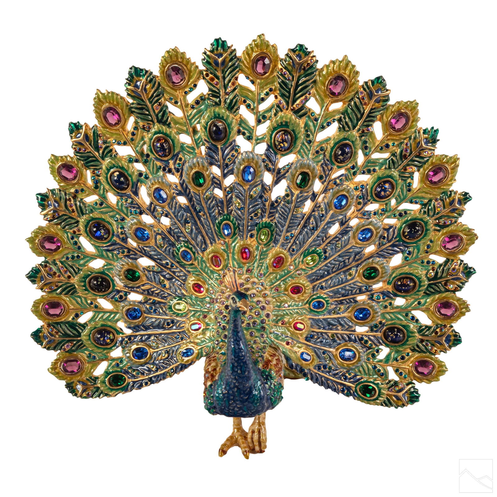 Jay Strongwater Large LE Peacock Figurine Statue (1 of 7)