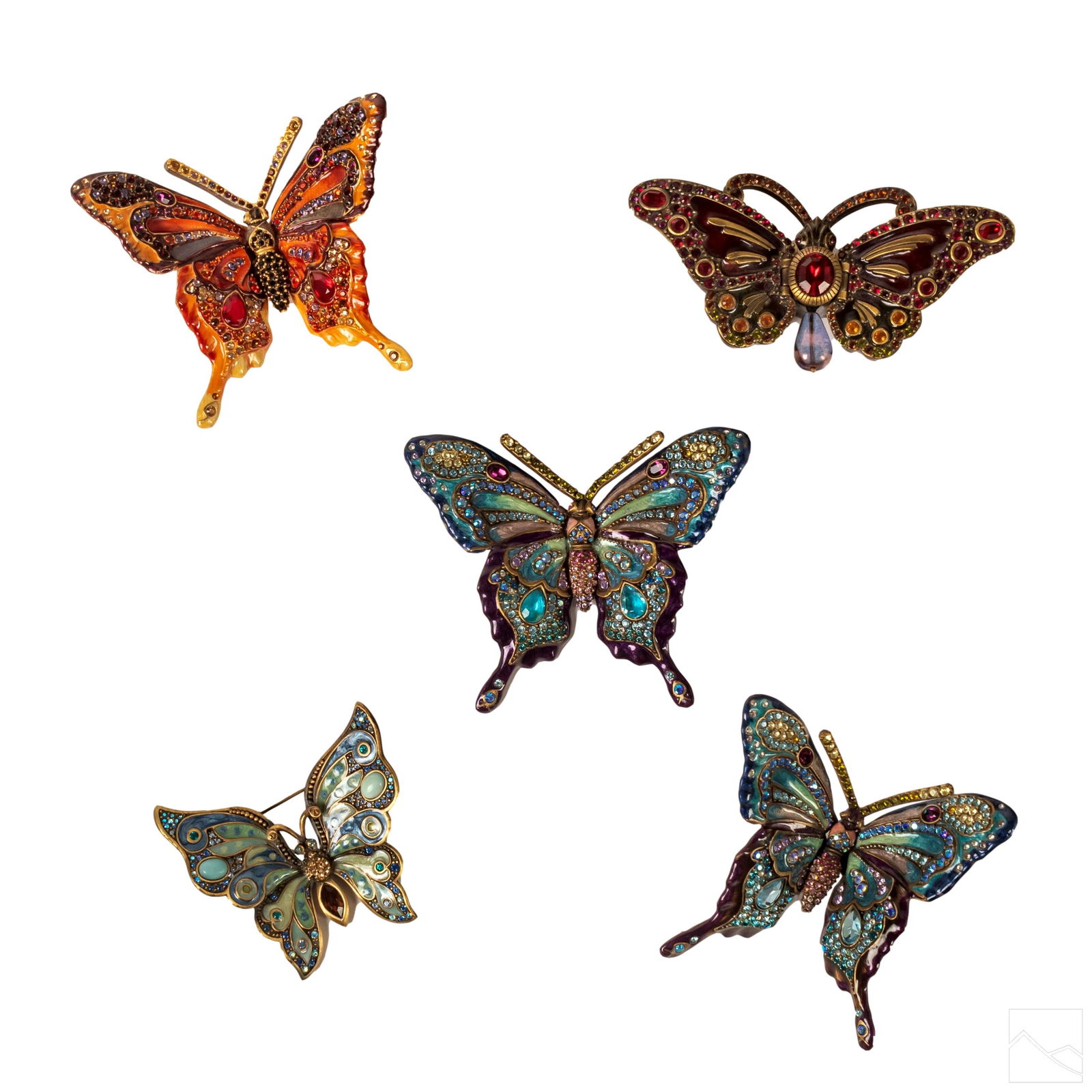 Jay Strongwater Butterfly Pins, Figurines, Box LOT (1 of 17)