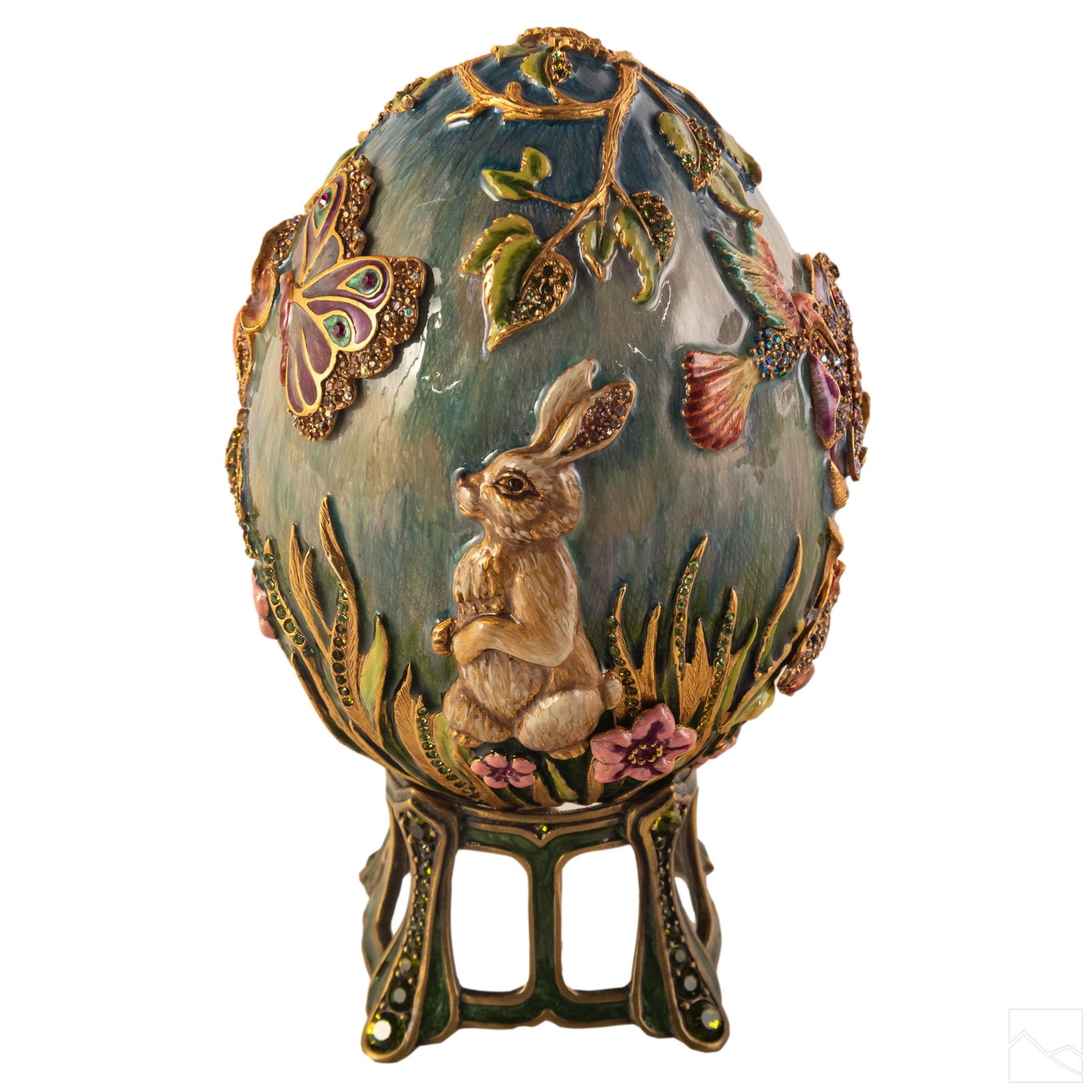Jay Strongwater SIGNED 18K Gold Finish Meadow Egg (1 of 5)