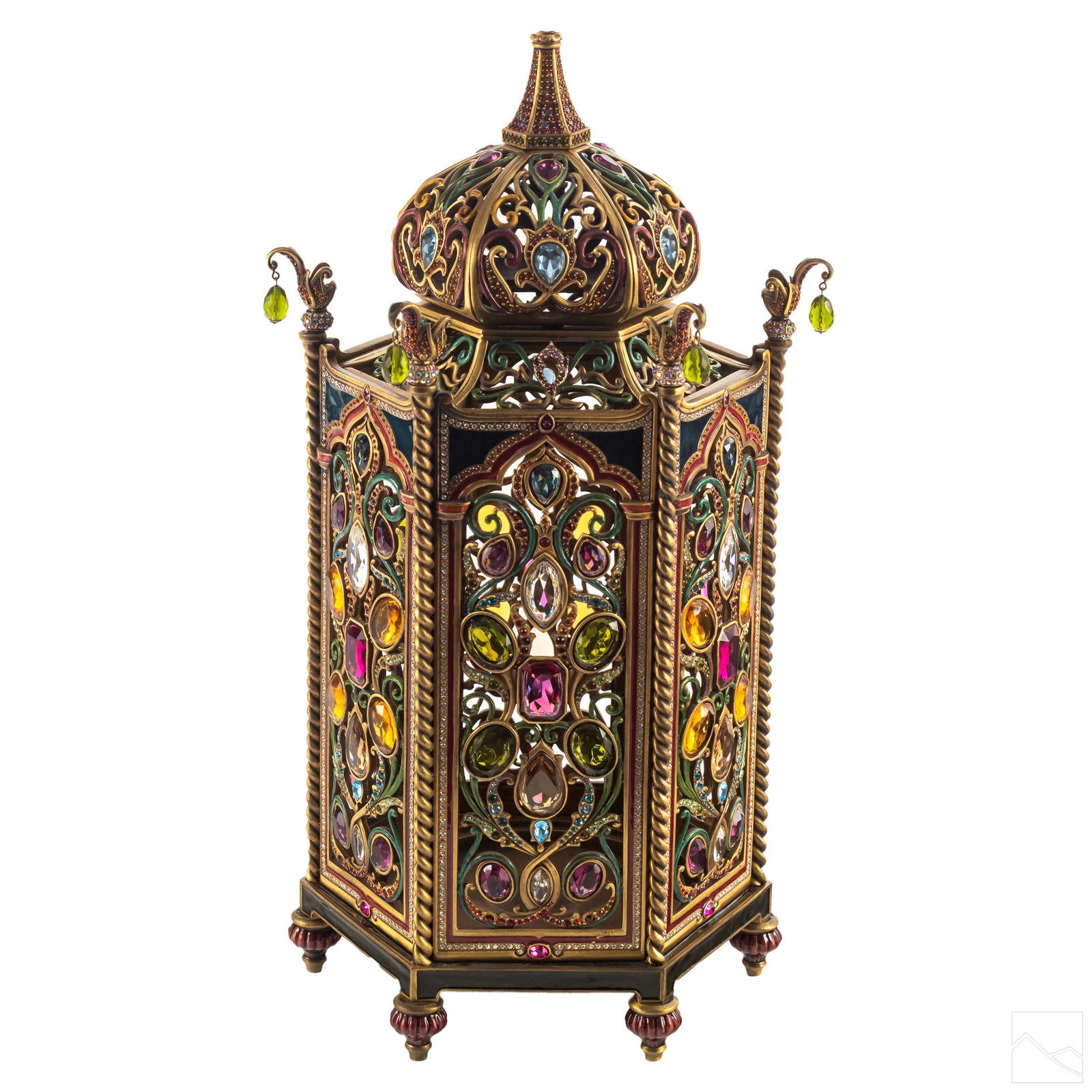 Jay Strongwater Ornate Lidded Candle Box Lantern (1 of 7)
