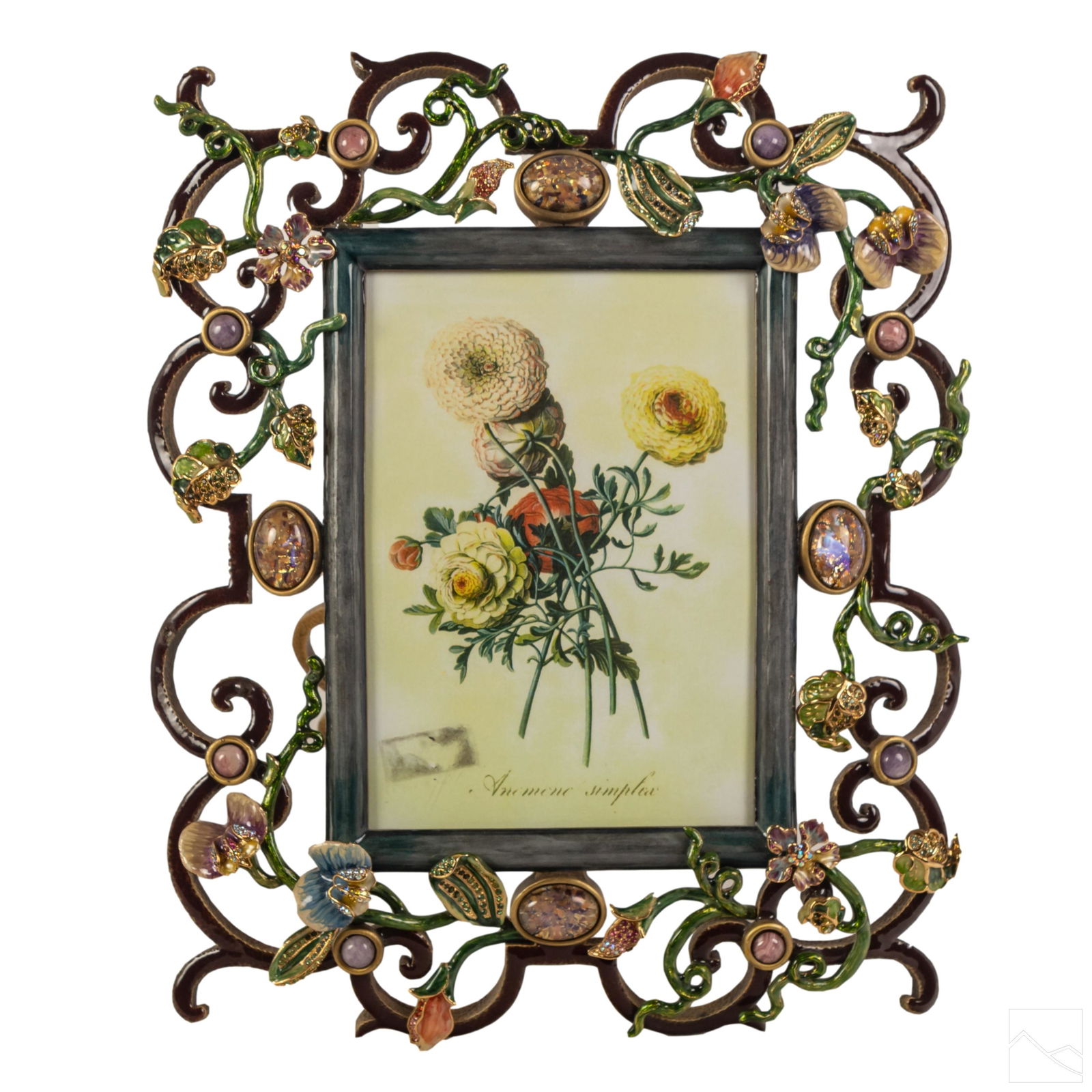 Jay Strongwater 12" Swarovski Floral Picture Frame (1 of 6)