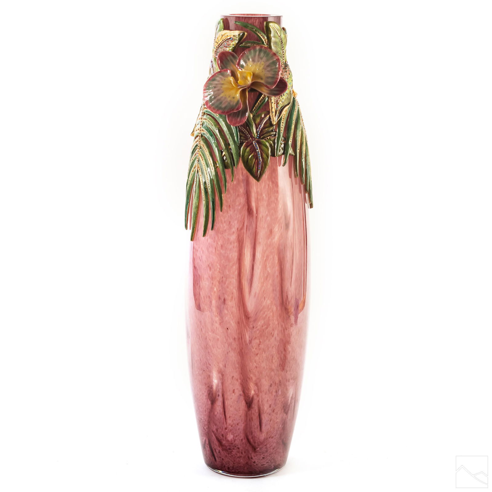 Jay Strongwater Large Orchid Floral Vase Sculpture (1 of 6)