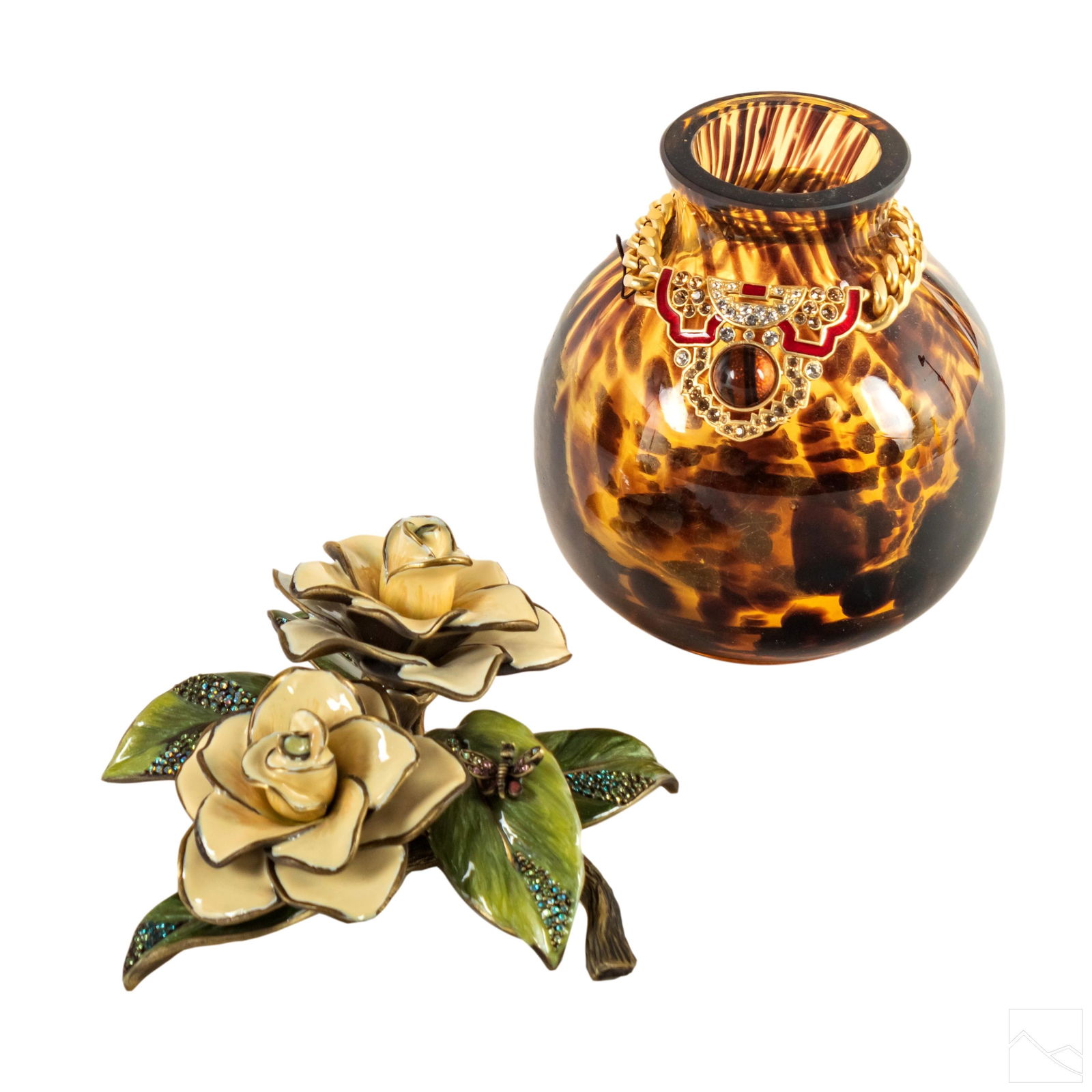 Jay Strongwater Figurine Sculpture and Vase GROUP (1 of 8)