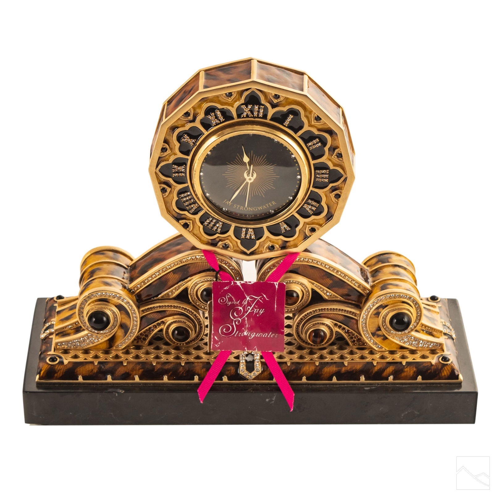 Jay Strongwater SIGNED Art Deco 12-Sided Clock (1 of 9)