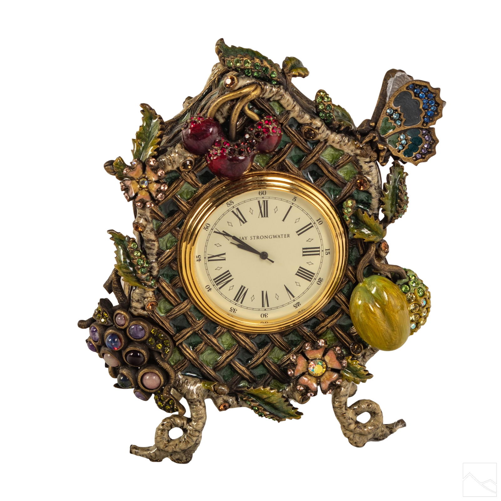 Jay Strongwater Butterflies and Flora Mantel Clock (1 of 7)