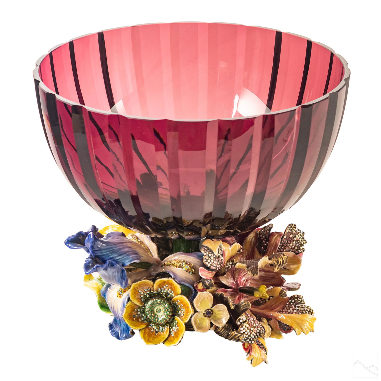Jay Strongwater SIGNED Gabriela Floral Glass Bowl (1 of 6)
