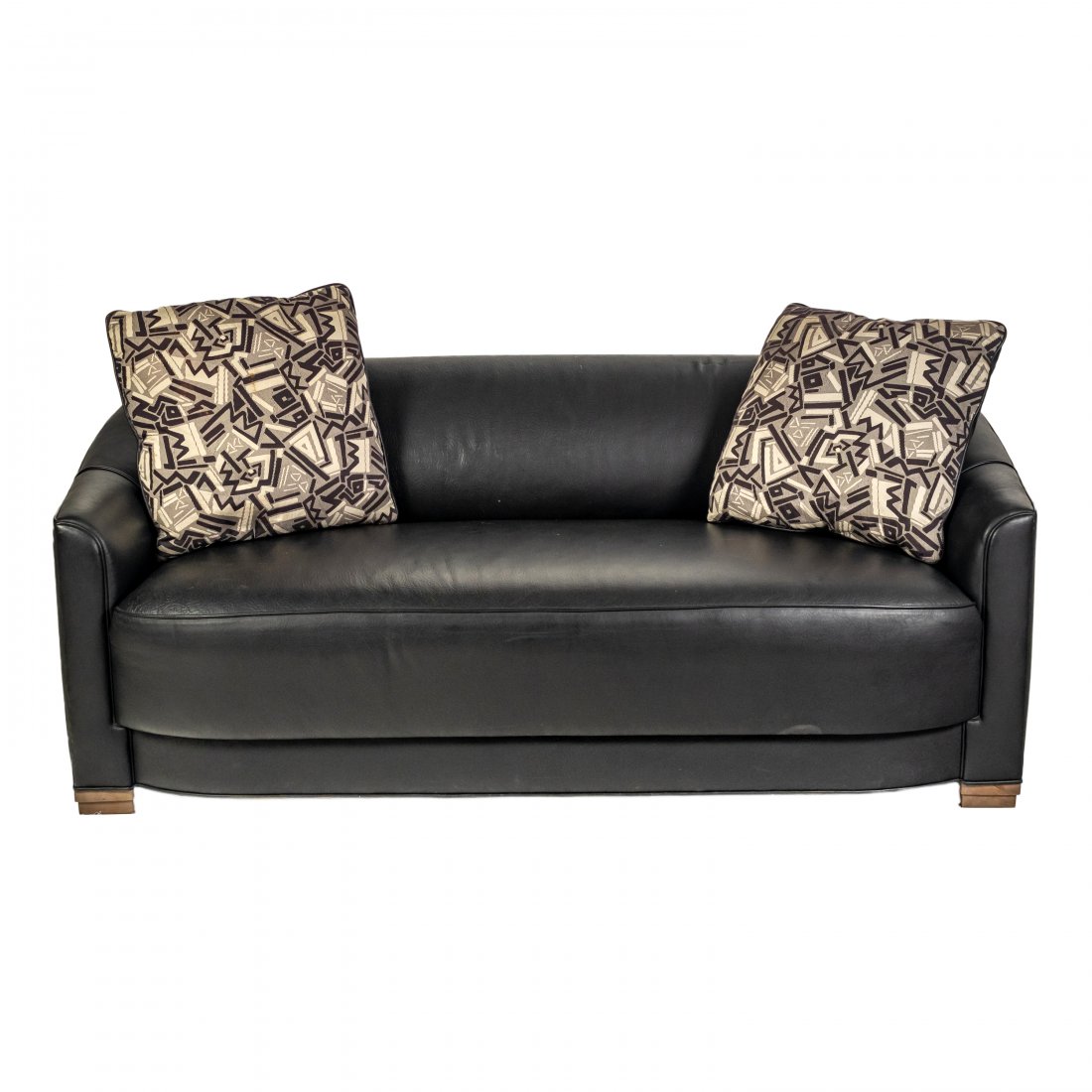 J Robert Scott Black Italian Leather Lounge Sofa (1 of 8)