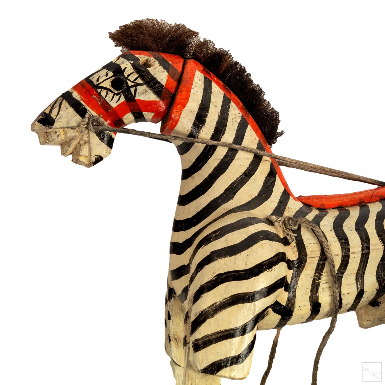 Folk Art Carved Wood Zebra Puppet Figure Sculpture (1 of 3)