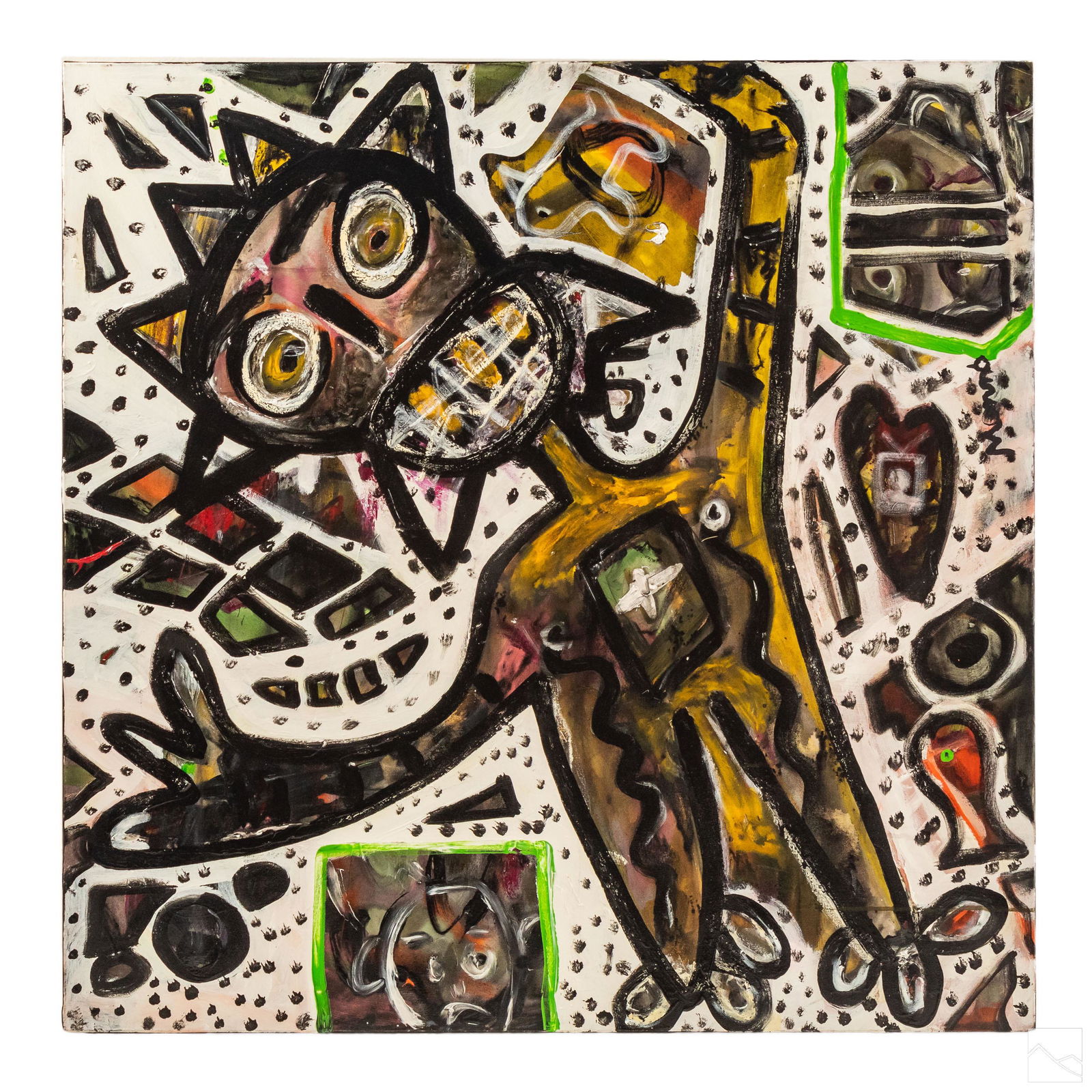 Menno Krant (b.1950) Naive Abstract Art Painting (1 of 6)