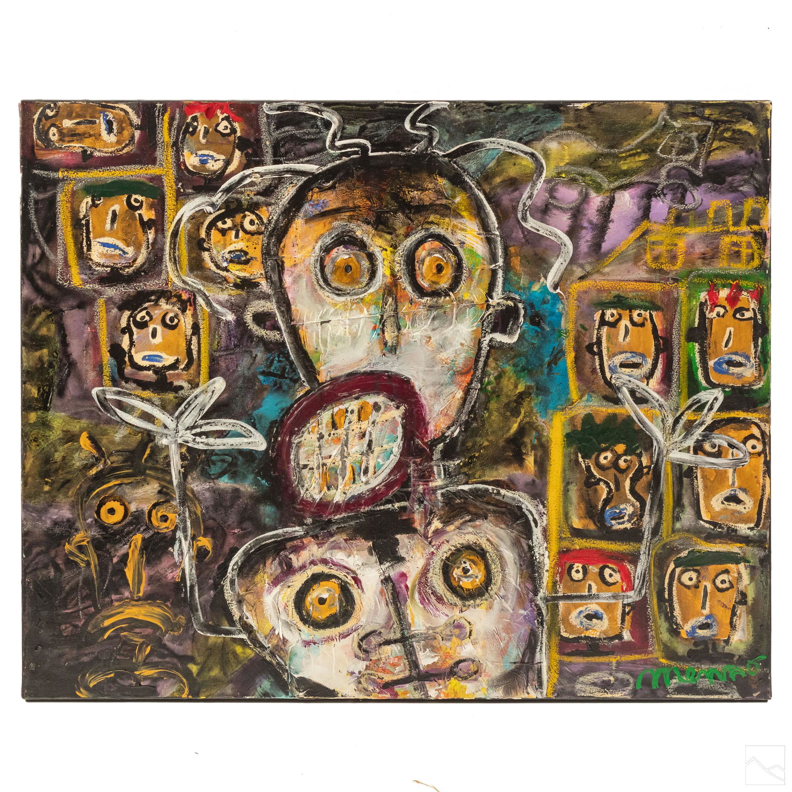 Menno Krant (b1950) Abstract Outsider Art Painting (1 of 7)