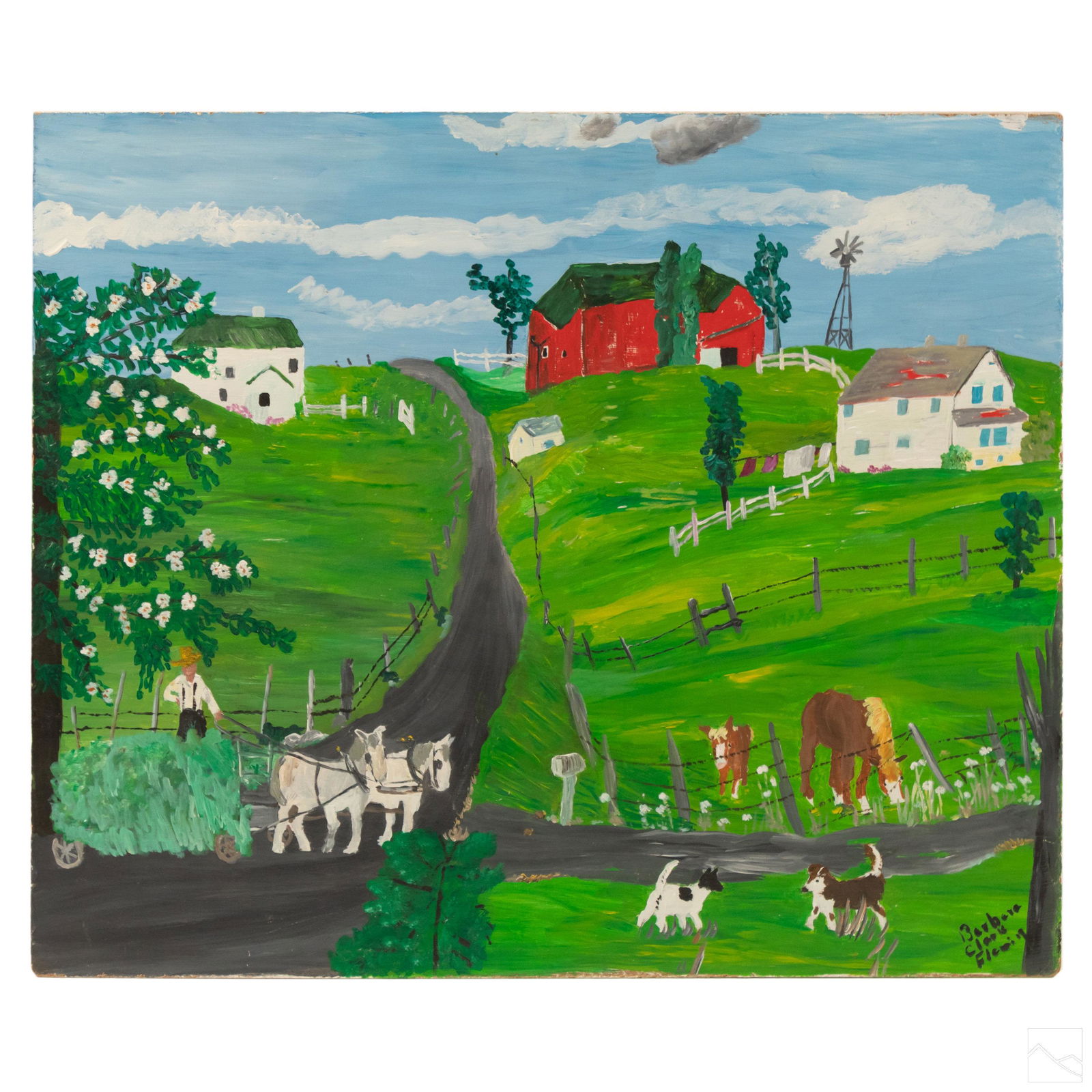 Barbara C Fleming b1939 Canadian Folk Art Painting (1 of 6)
