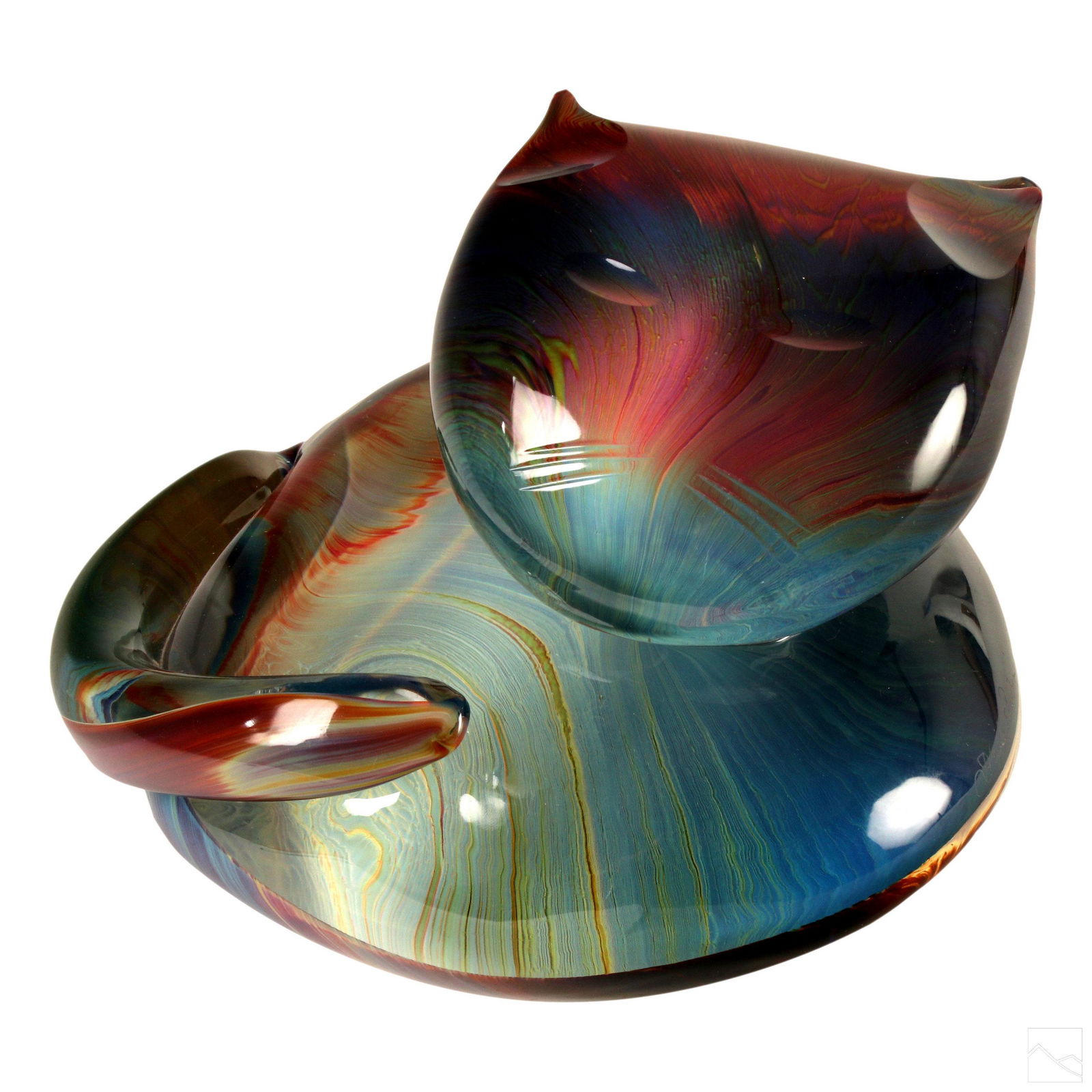 Murano Dino Rosin Art Glass Modern Cat Sculpture (1 of 9)