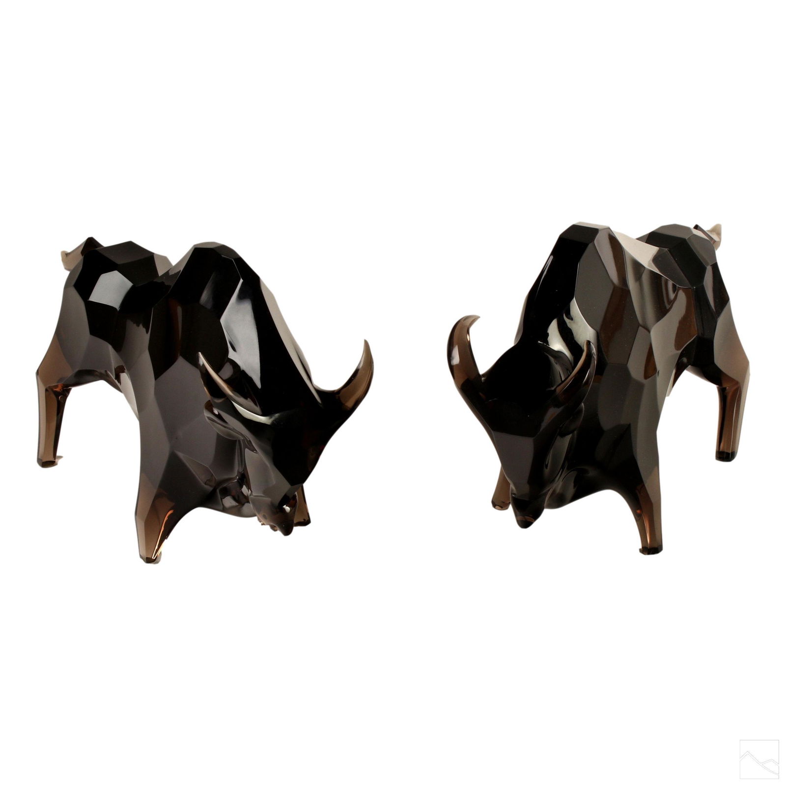 Murano Licio Zanetti Art Glass Bull Sculpture Pair (1 of 6)
