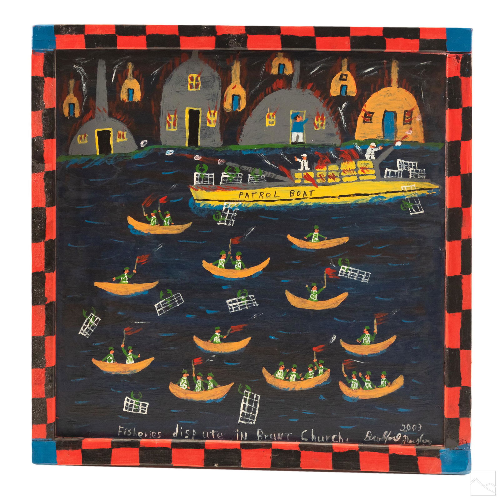 Bradford Naugler b.1948 Folk Art Seascape Painting (1 of 6)