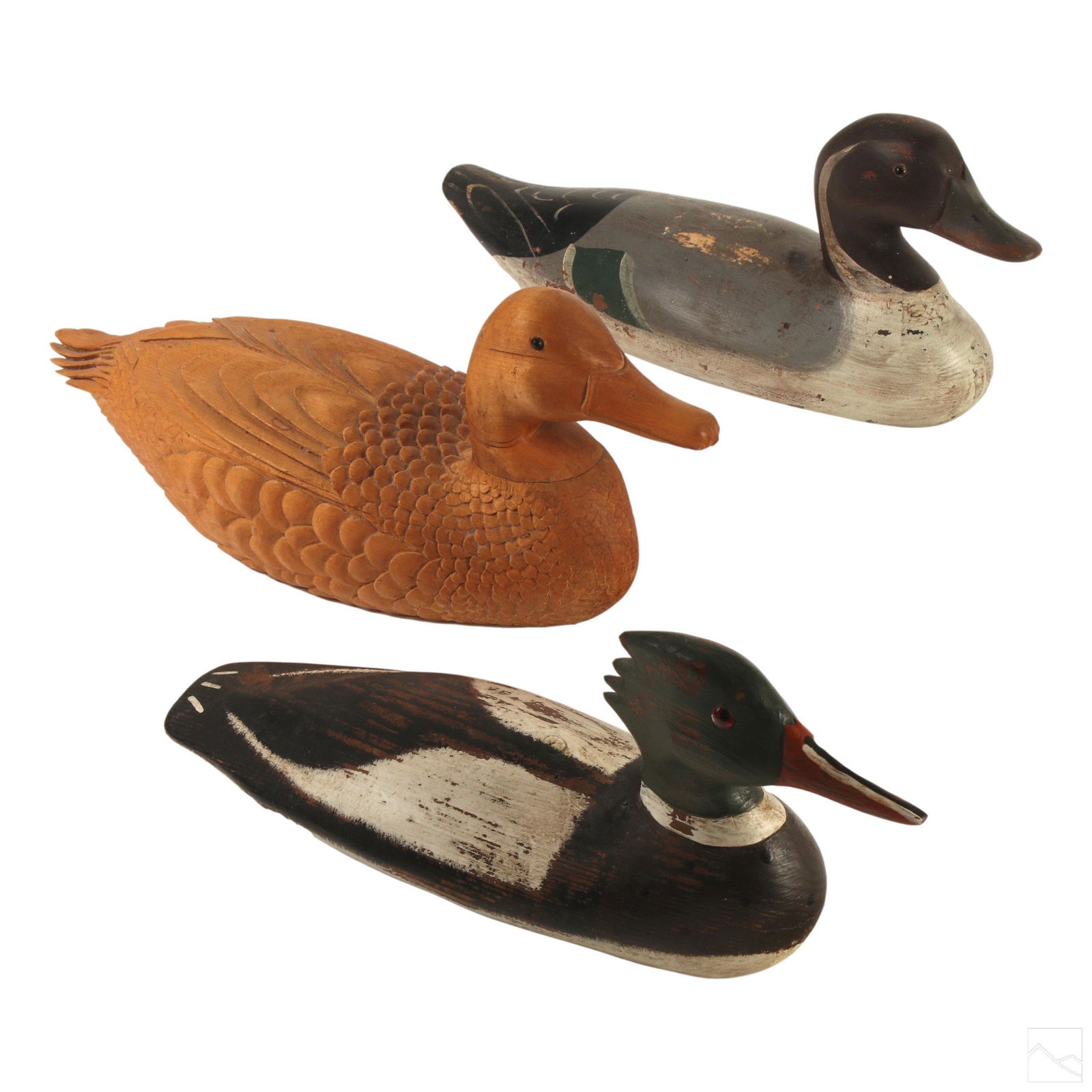 Carved Wooden Polychrome Mallard Duck Decoys Group (1 of 12)