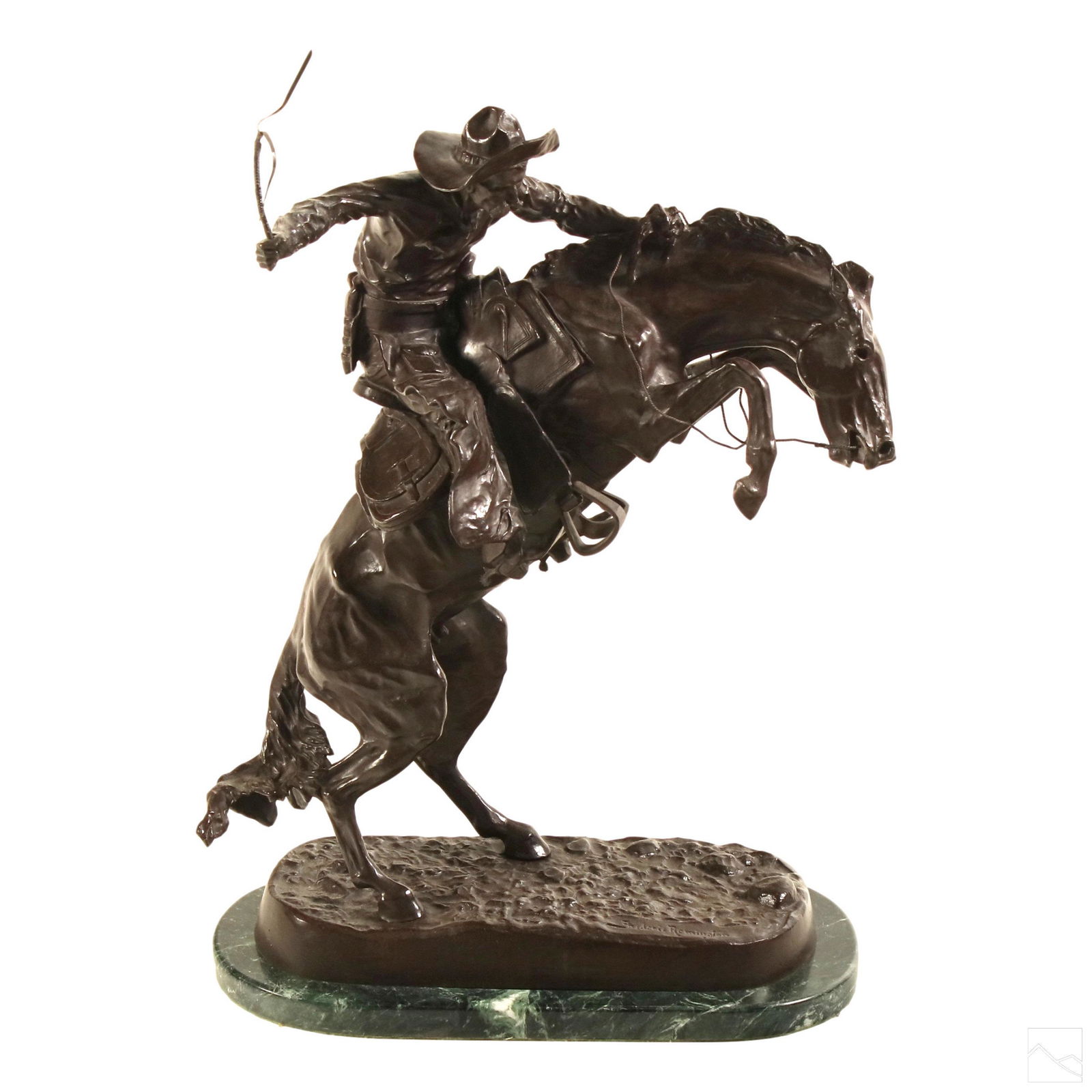 Bronze Bronco & Cowboy Sculpture after F Remington (1 of 7)