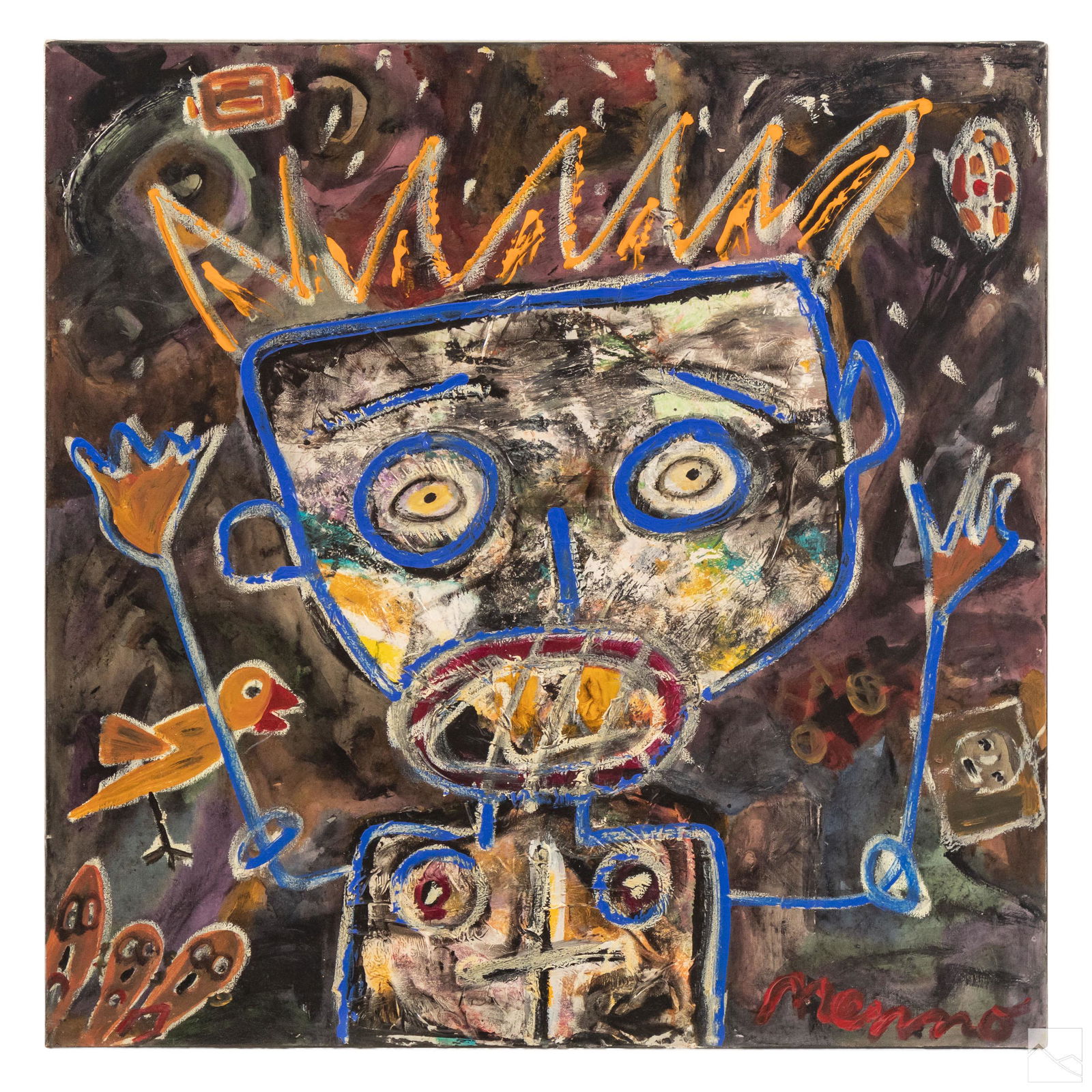 Menno Krant (b1950) Abstract Outsider Art Painting (1 of 6)