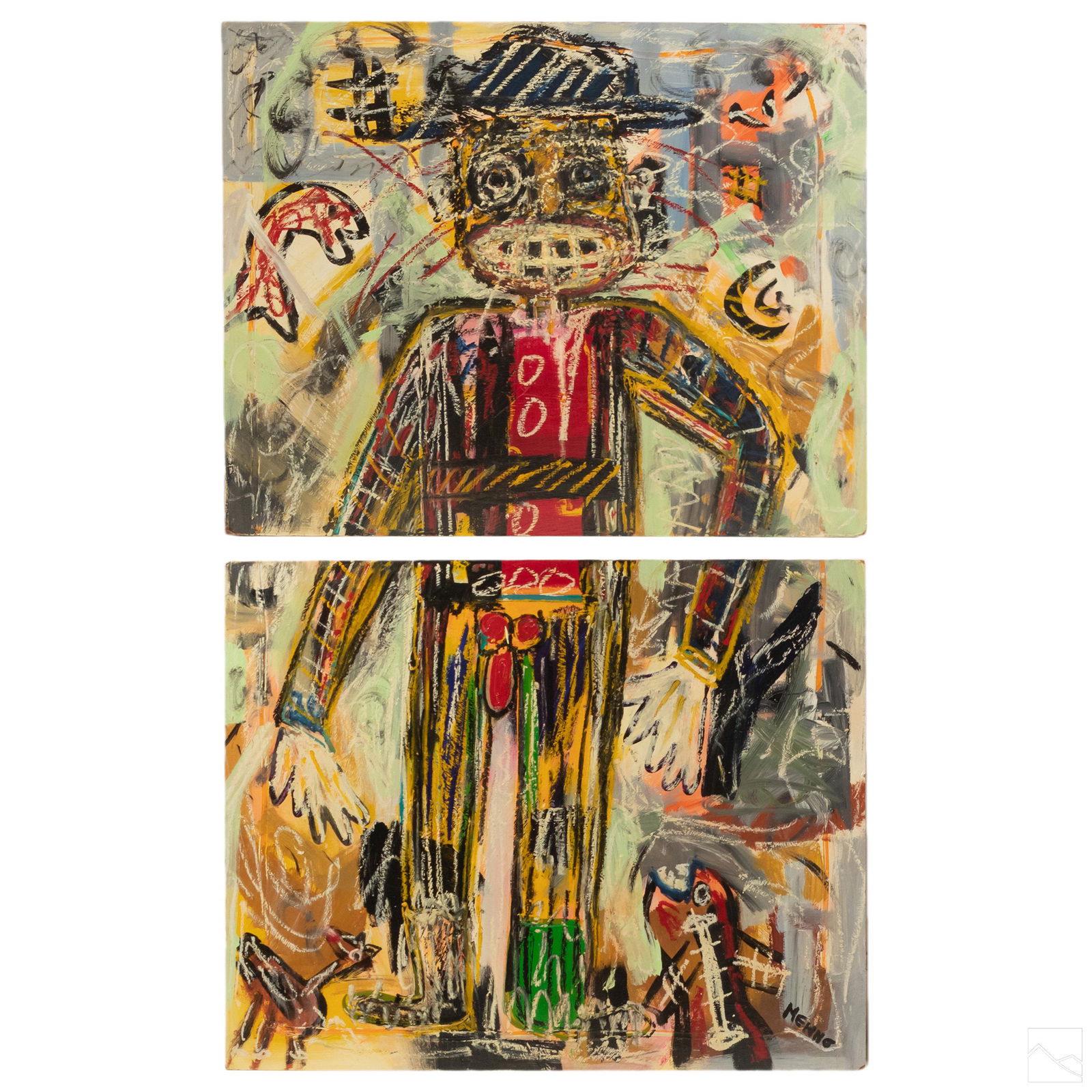 Menno Krant (b1950) Abstract Outsider Art Painting (1 of 7)