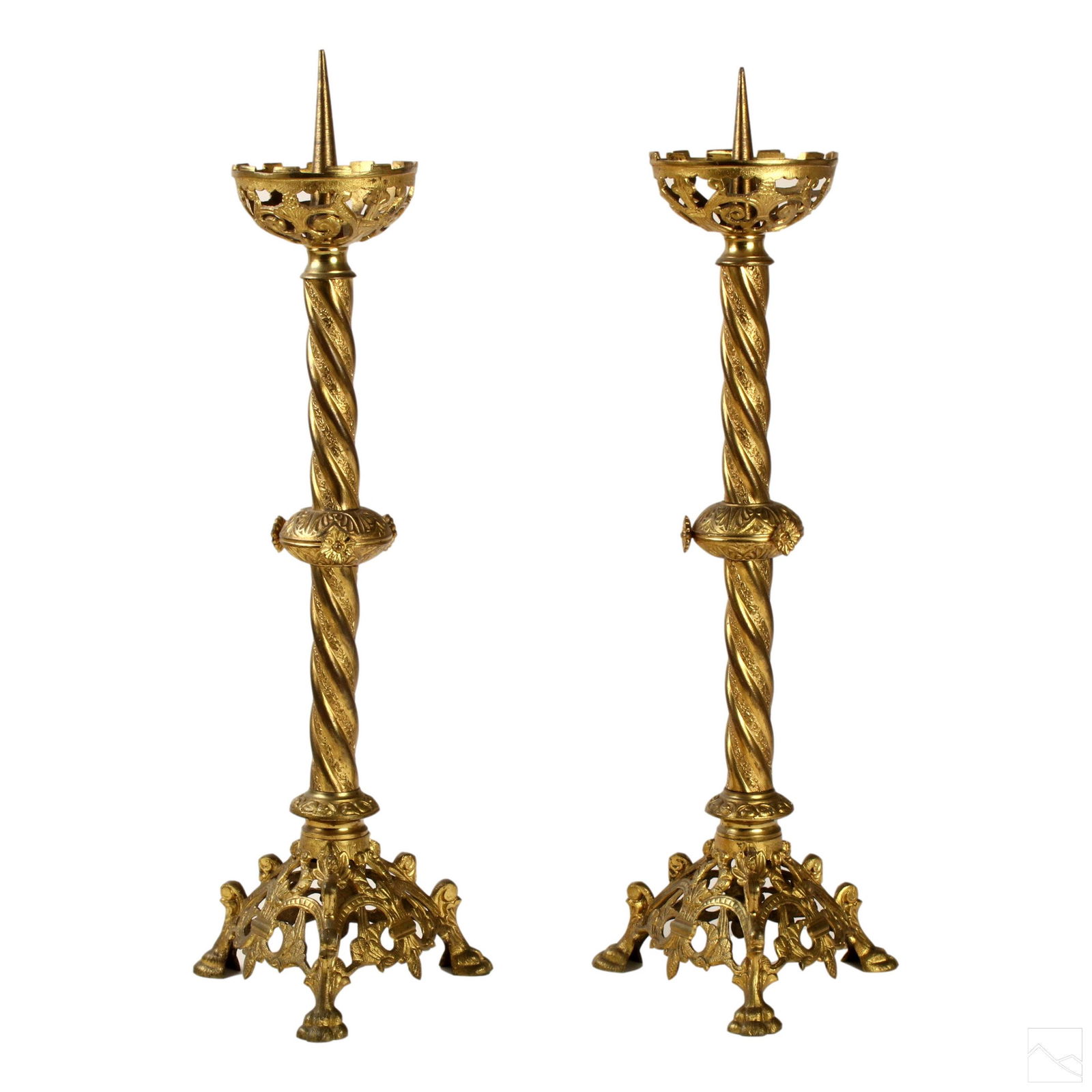 Spanish Colonial Style Gilded Floral Candlesticks (1 of 5)