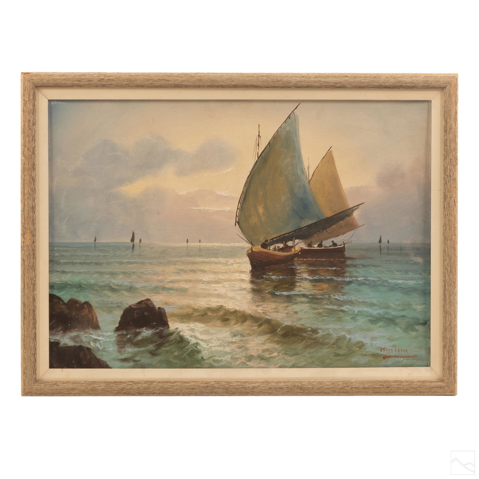 James P Michael Seascape Fishing Boat Oil Painting (1 of 5)
