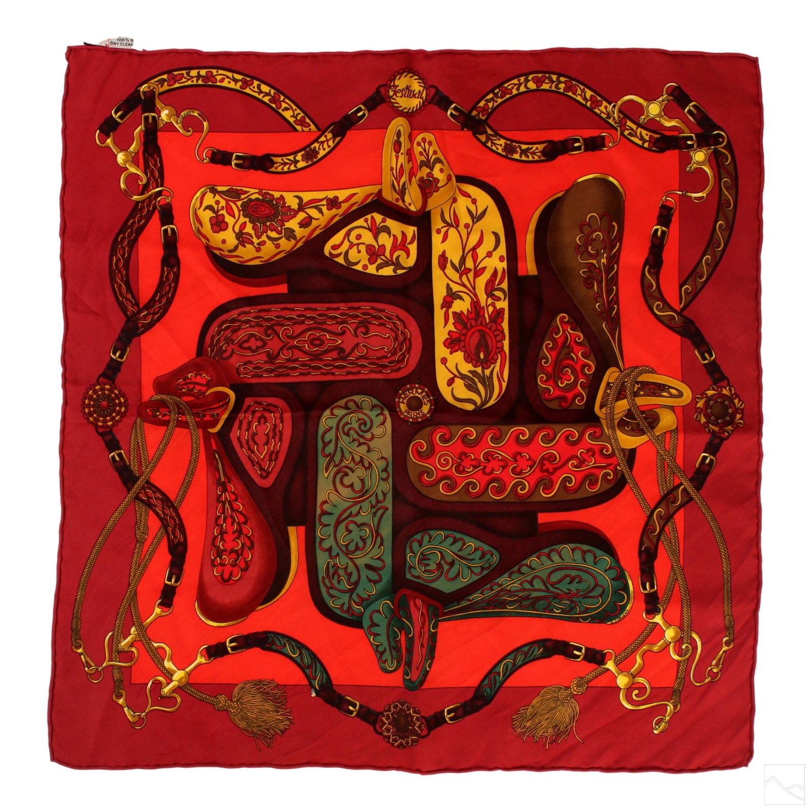 Hermes d'Origny Festival French Silk Pocket Square (1 of 4)
