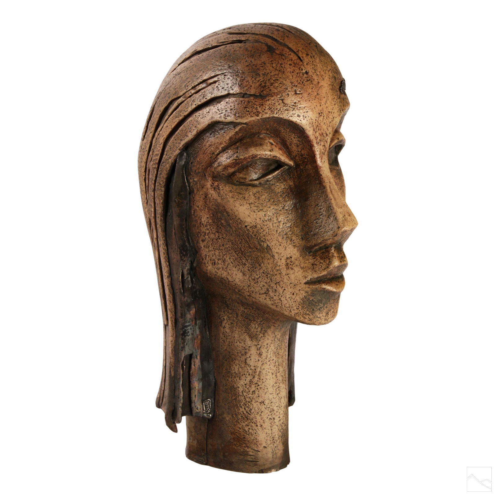 Domar 925 Overlay Studio Art Pottery Head Figurine (1 of 8)
