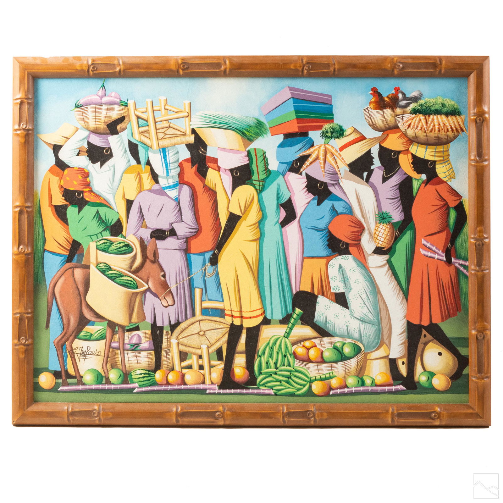 C. Louis Haitian Market Village Women Oil Painting (1 of 5)