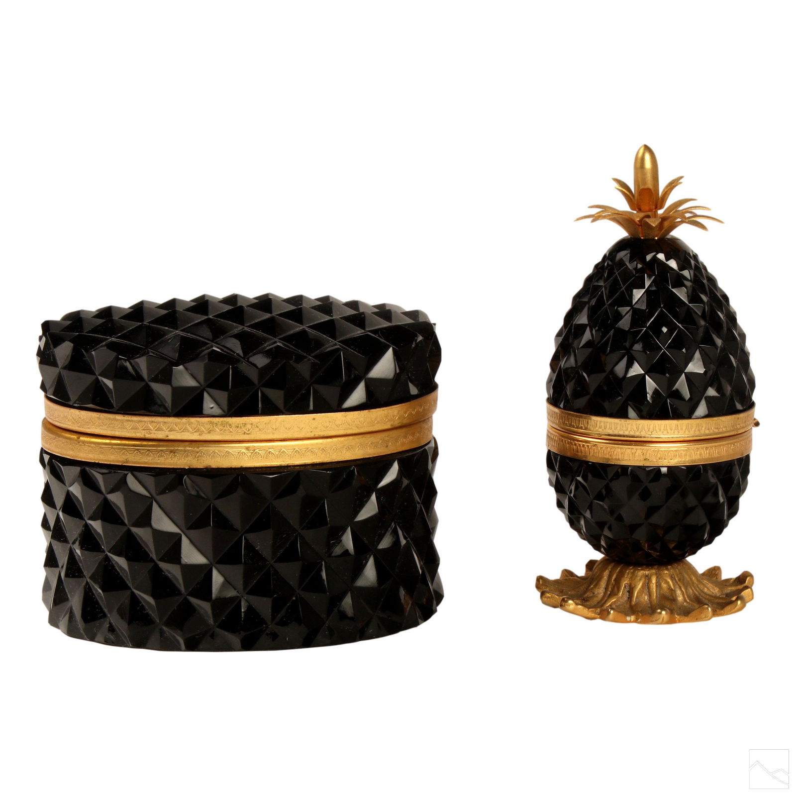 Hollywood Regency Black Quilted Casket Box Lighter (1 of 7)