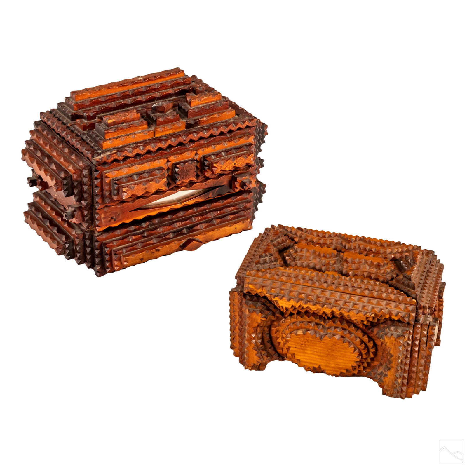 Tramp Art Mirrored Antique Jewelry Box Collection (1 of 9)