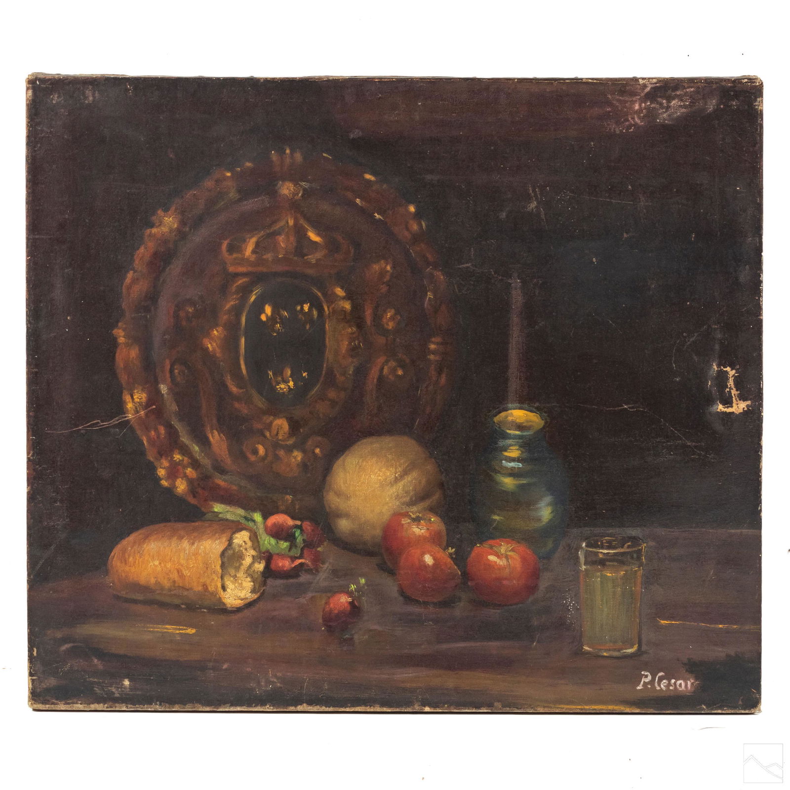 P. Cesar (20th Century) Still Life Oil Painting (1 of 5)