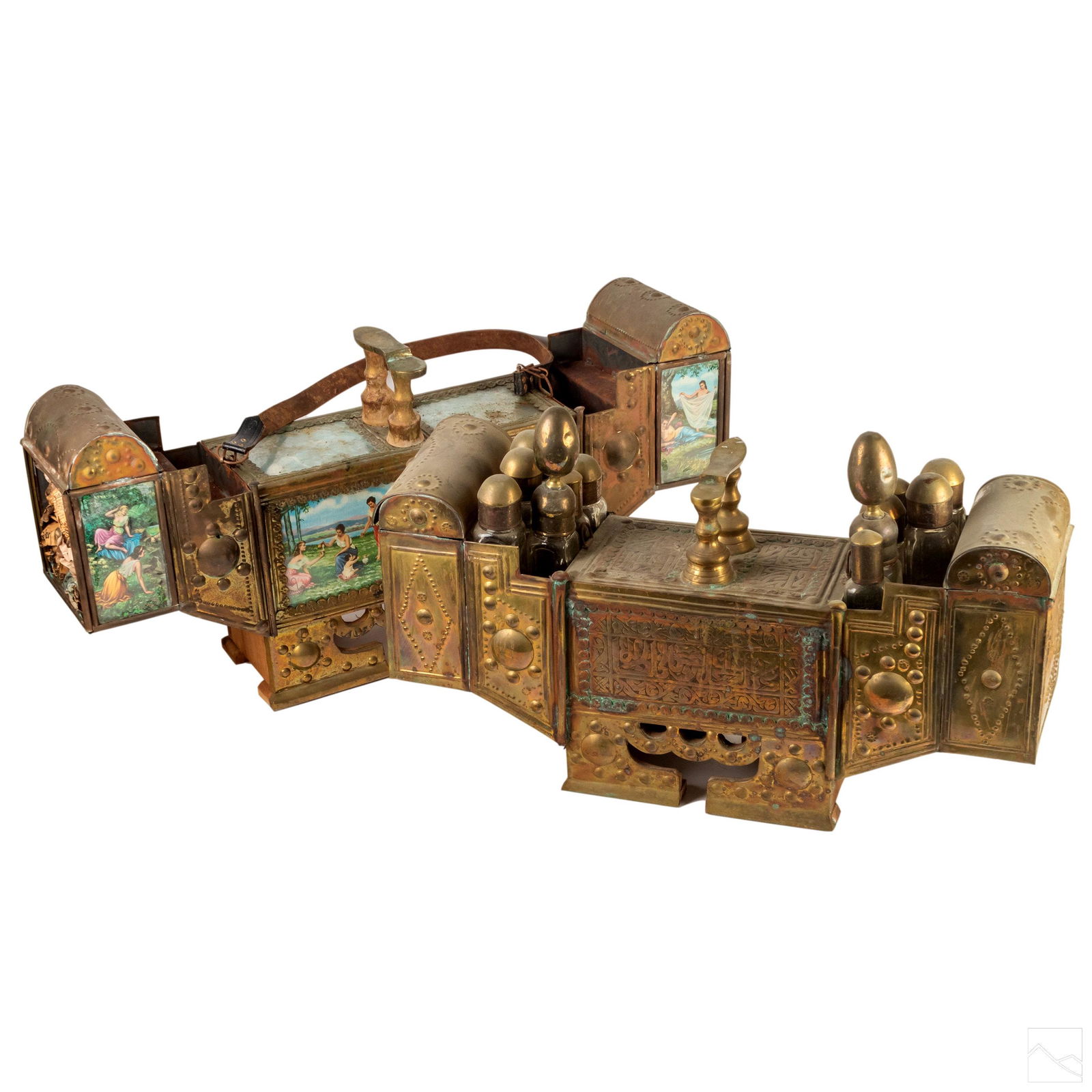 Orientalist Style Brass Valet Shoeshine Stands Lot (1 of 9)