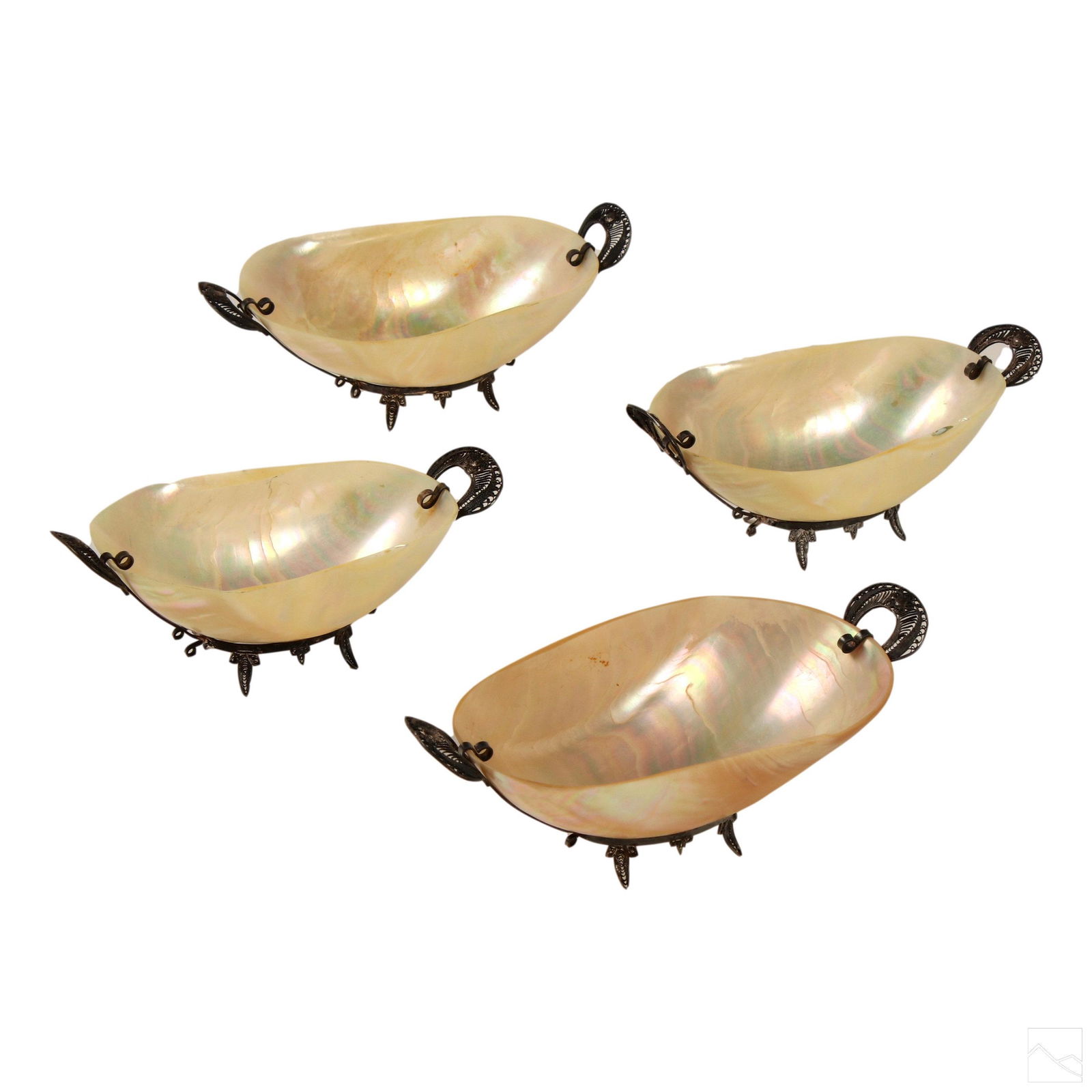 Russian 19thC. Mother of Pearl Silver Caviar Bowls (1 of 5)