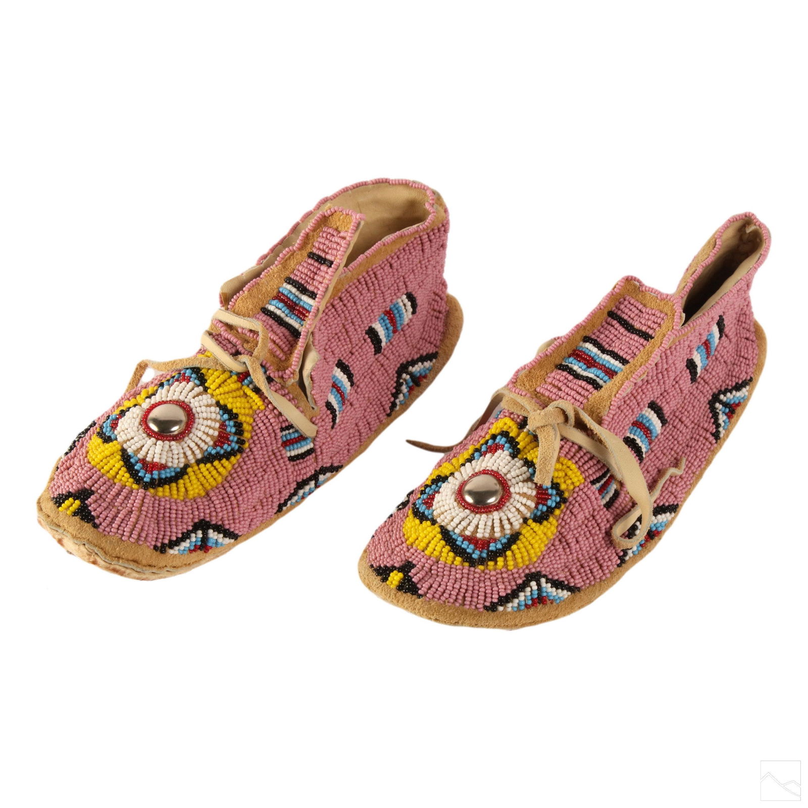 Native American Sioux Beaded Leather Moccasin Pair (1 of 5)