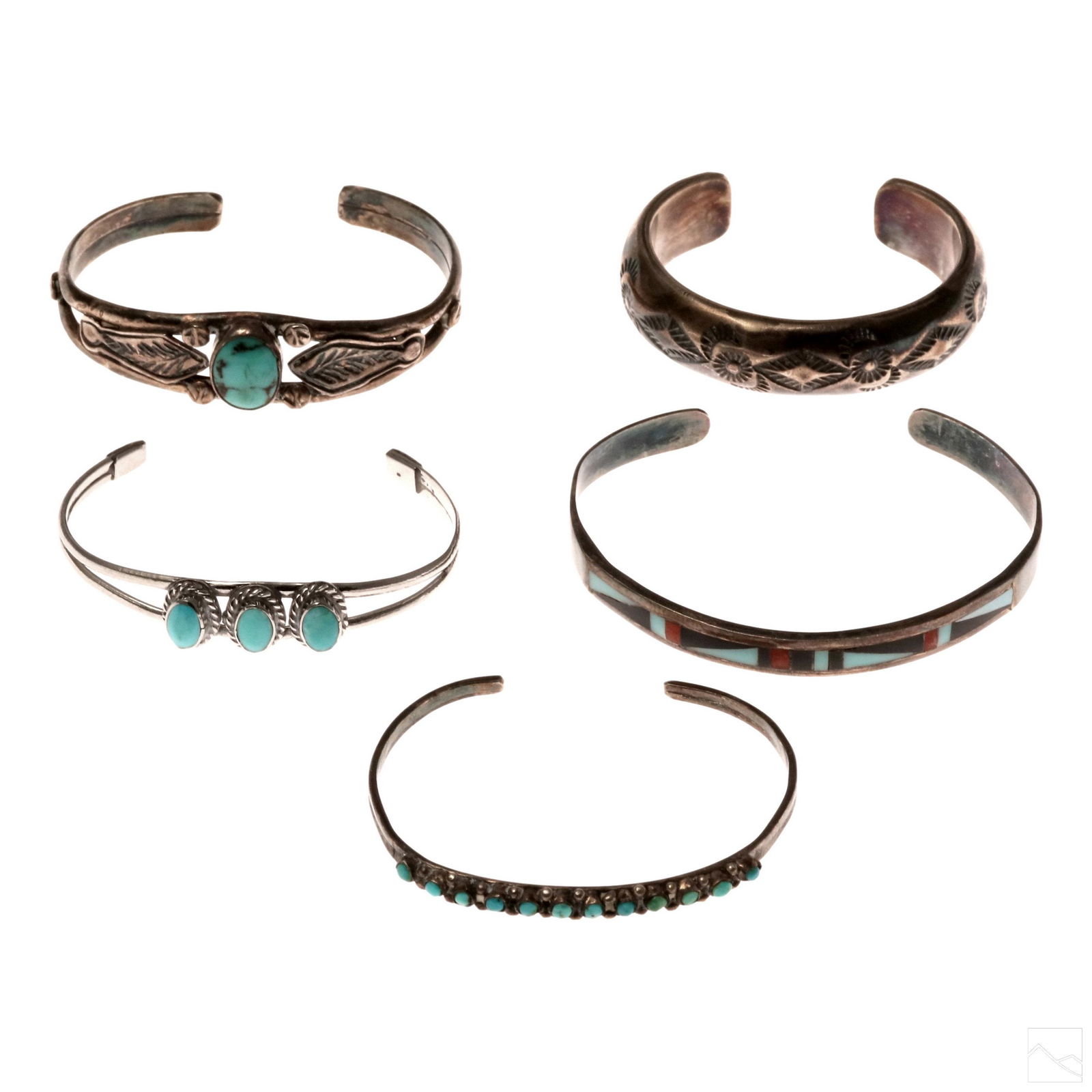 Native American Silver & Turquoise Cuff Bracelets (1 of 7)