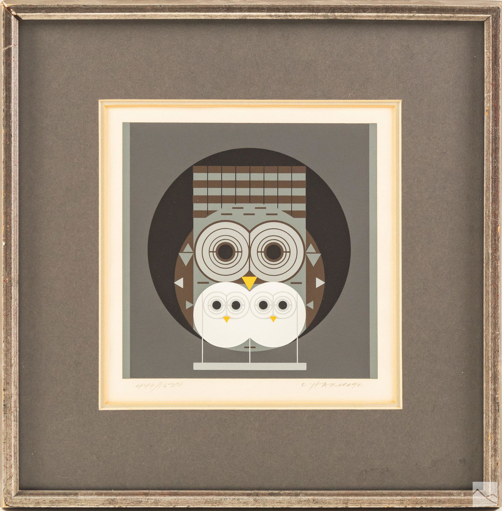 Charley Harper (1922-2007) Owls Abstract Serigraph (1 of 7)