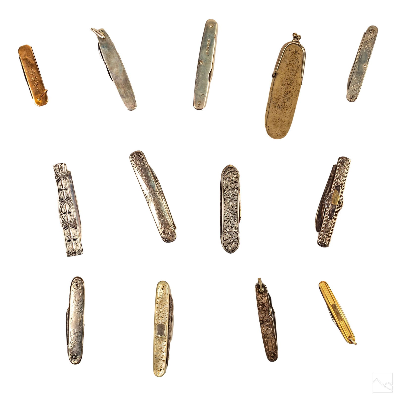 Estate Sterling Silver & 10K Gold Pocket Knife Lot (1 of 4)