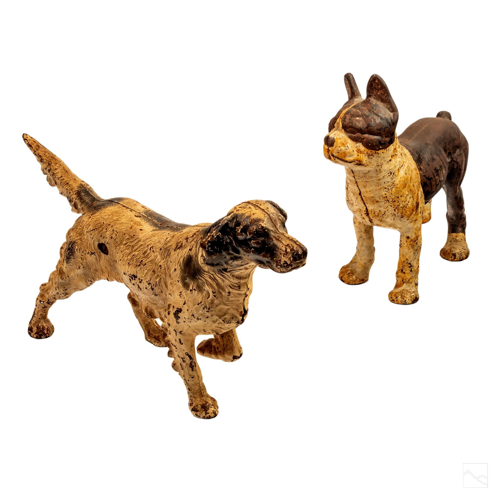 Antique Polychrome Cast Iron Dog Door Stops Group (1 of 7)
