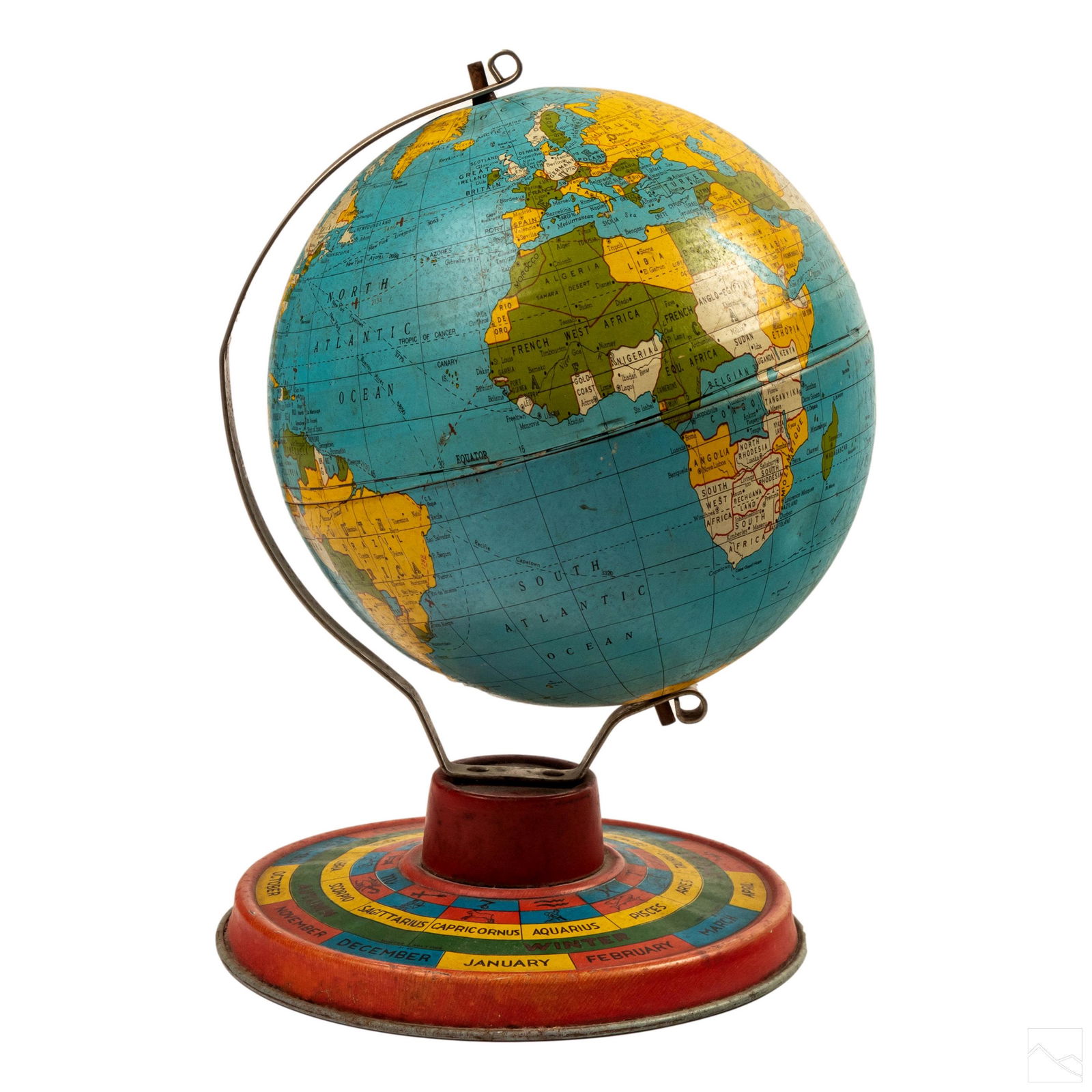 Tin Type Toy Child's Spinning Desk Earth Globe (1 of 4)