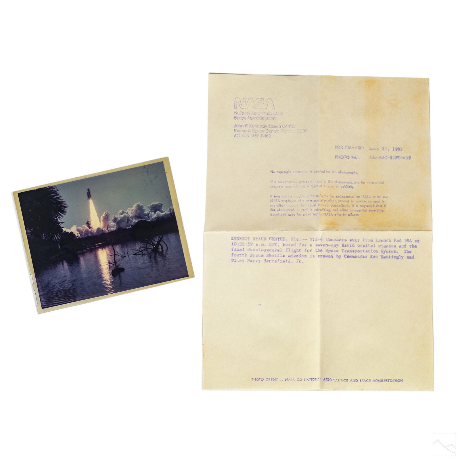 NASA KSC Space Original 5 X 4 Photo With Paperwork (1 of 4)