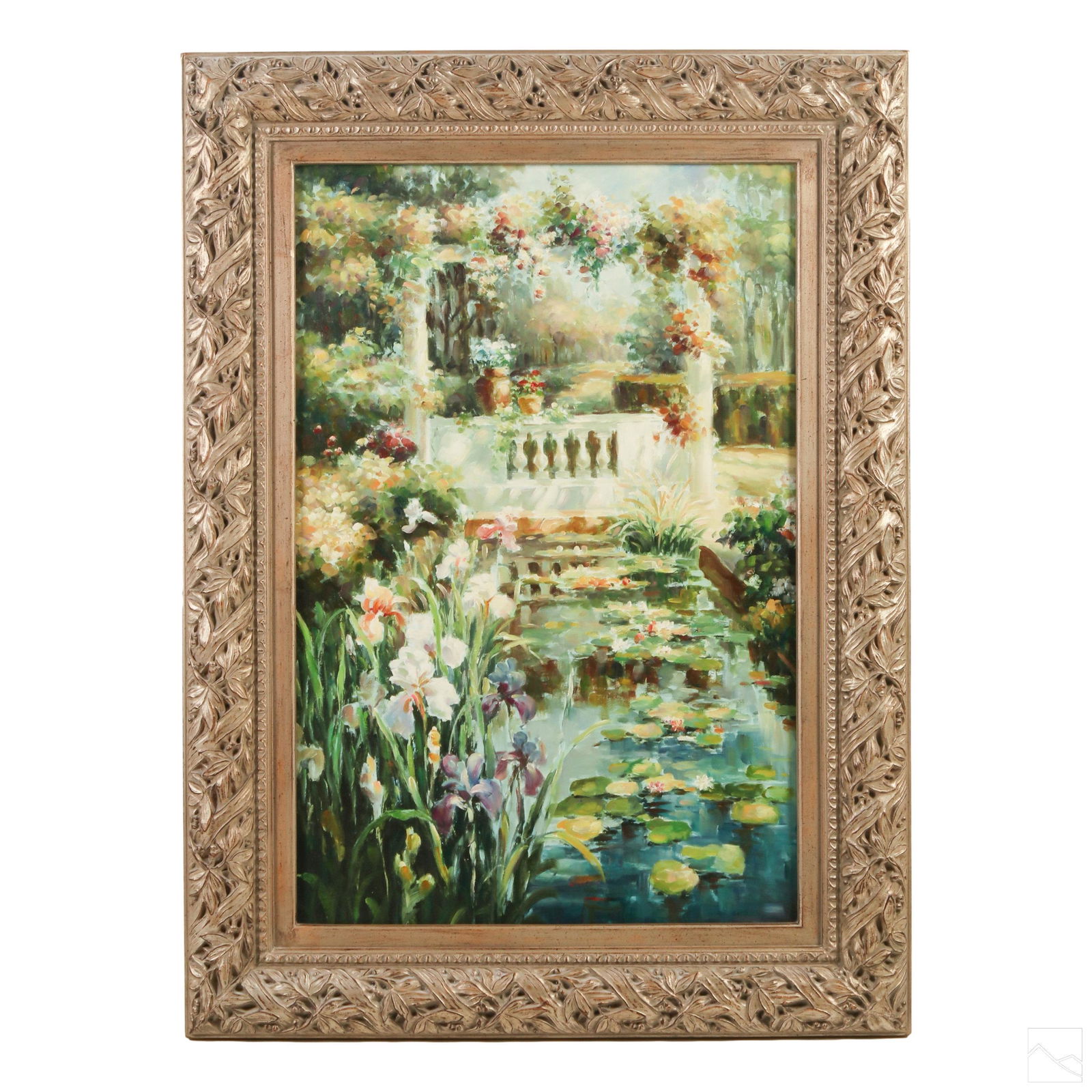 Lily Pond Floral Garden Impressionist Oil Painting (1 of 4)