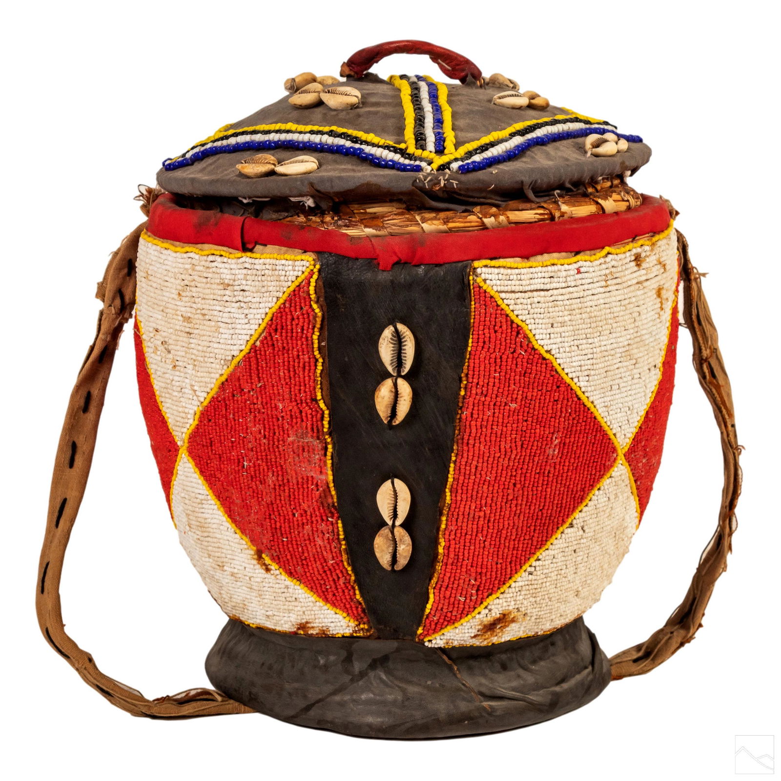 Yoruba West African Tribal Babalawo Beaded Basket (1 of 7)