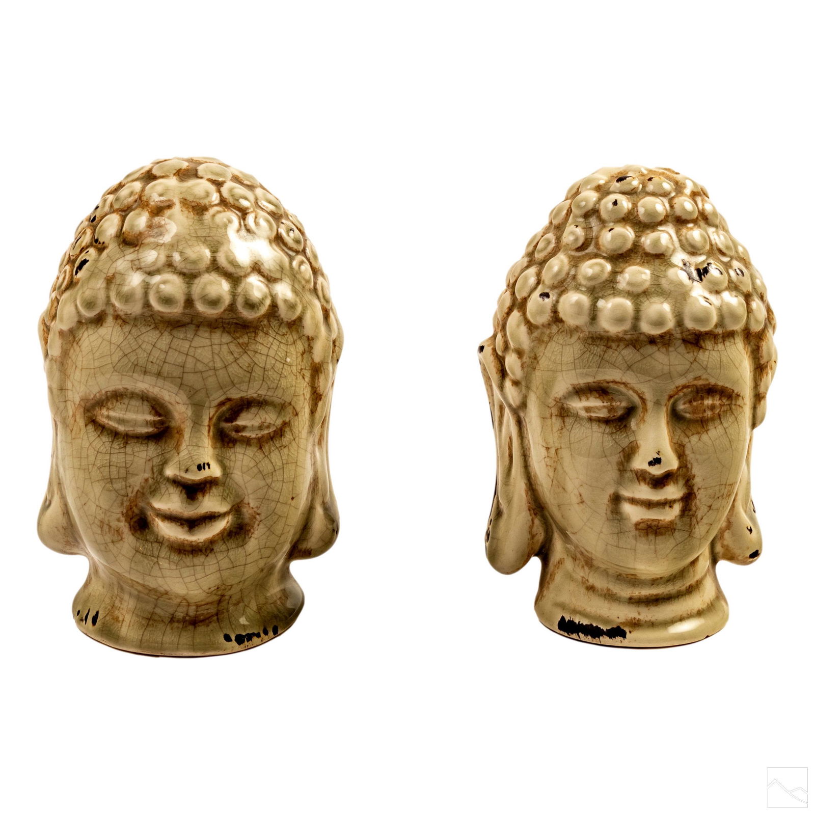 Chinese Tibetan Group Buddha Head Bust Sculptures (1 of 7)