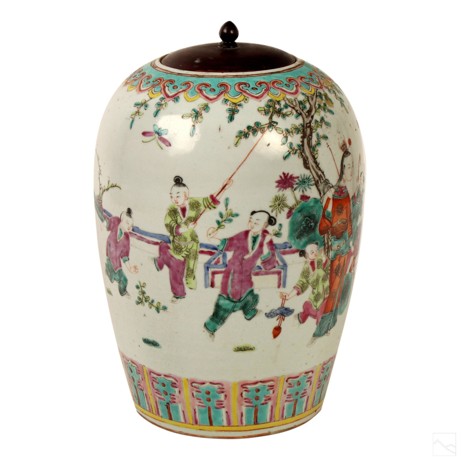 Chinese Polychrome Porcelain Lidded Covered Vase (1 of 8)