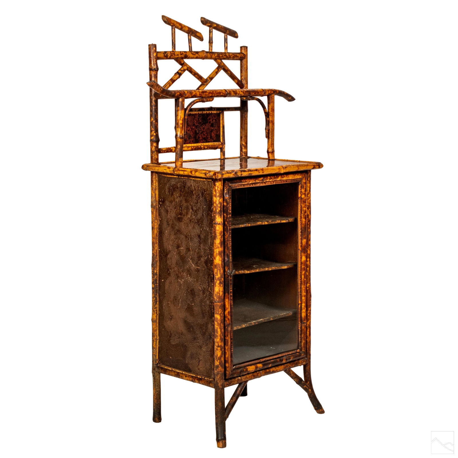 Victorian Bamboo Chinoiserie Wood Display Cabinet (1 of 9)