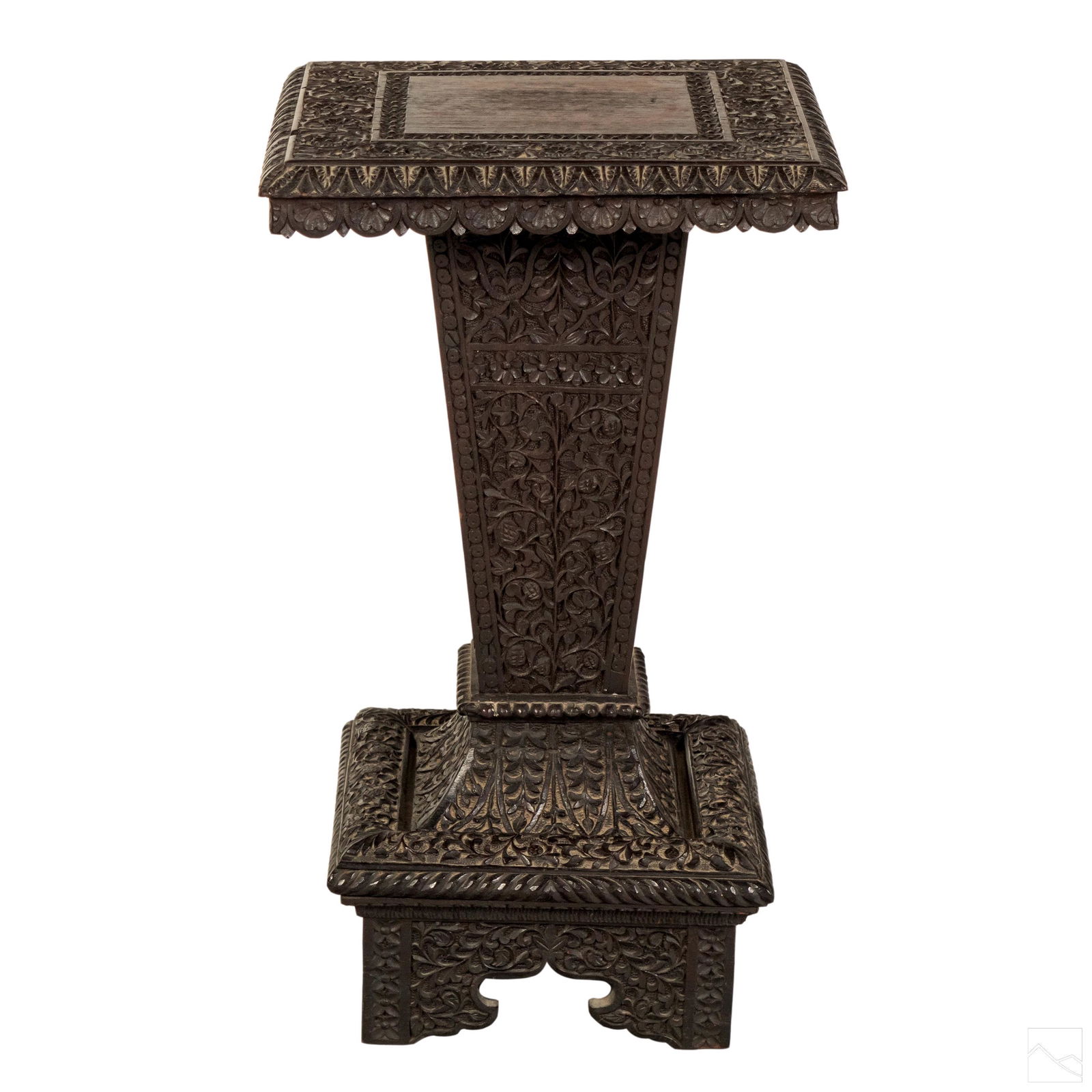 Chinese Antique Hand Carved Relief Pedestal Stand (1 of 6)