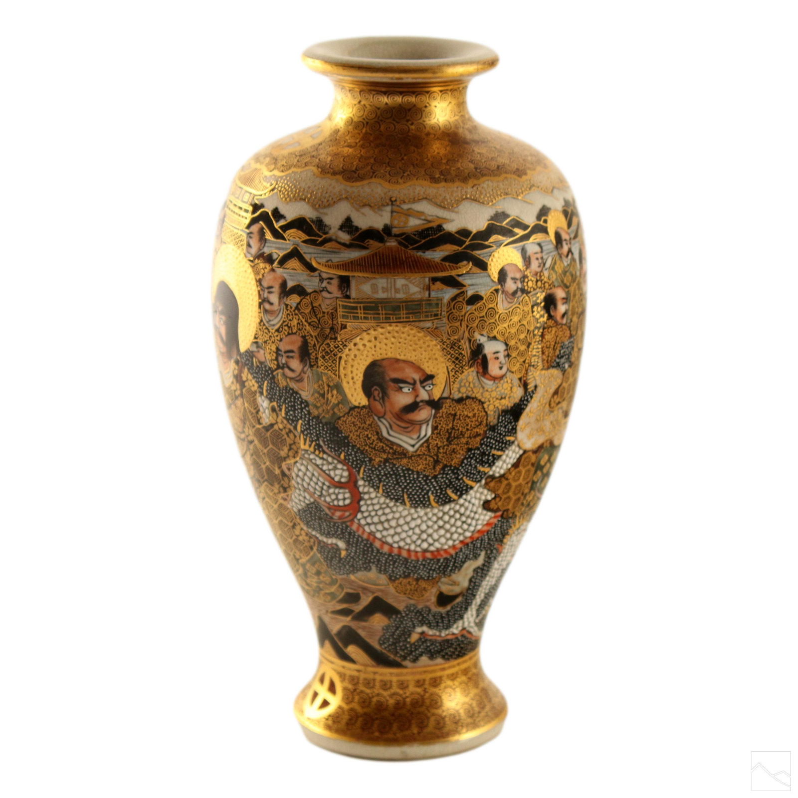 Japanese Character & Plus Mark Satsuma Dragon Vase (1 of 6)
