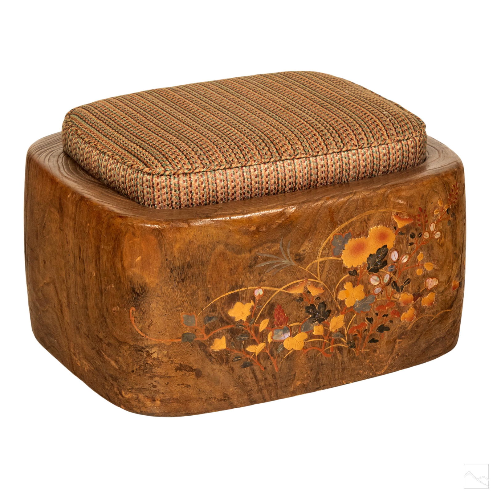Japanese Meiji Shibayama Hibachi Cushion Footstool (1 of 9)