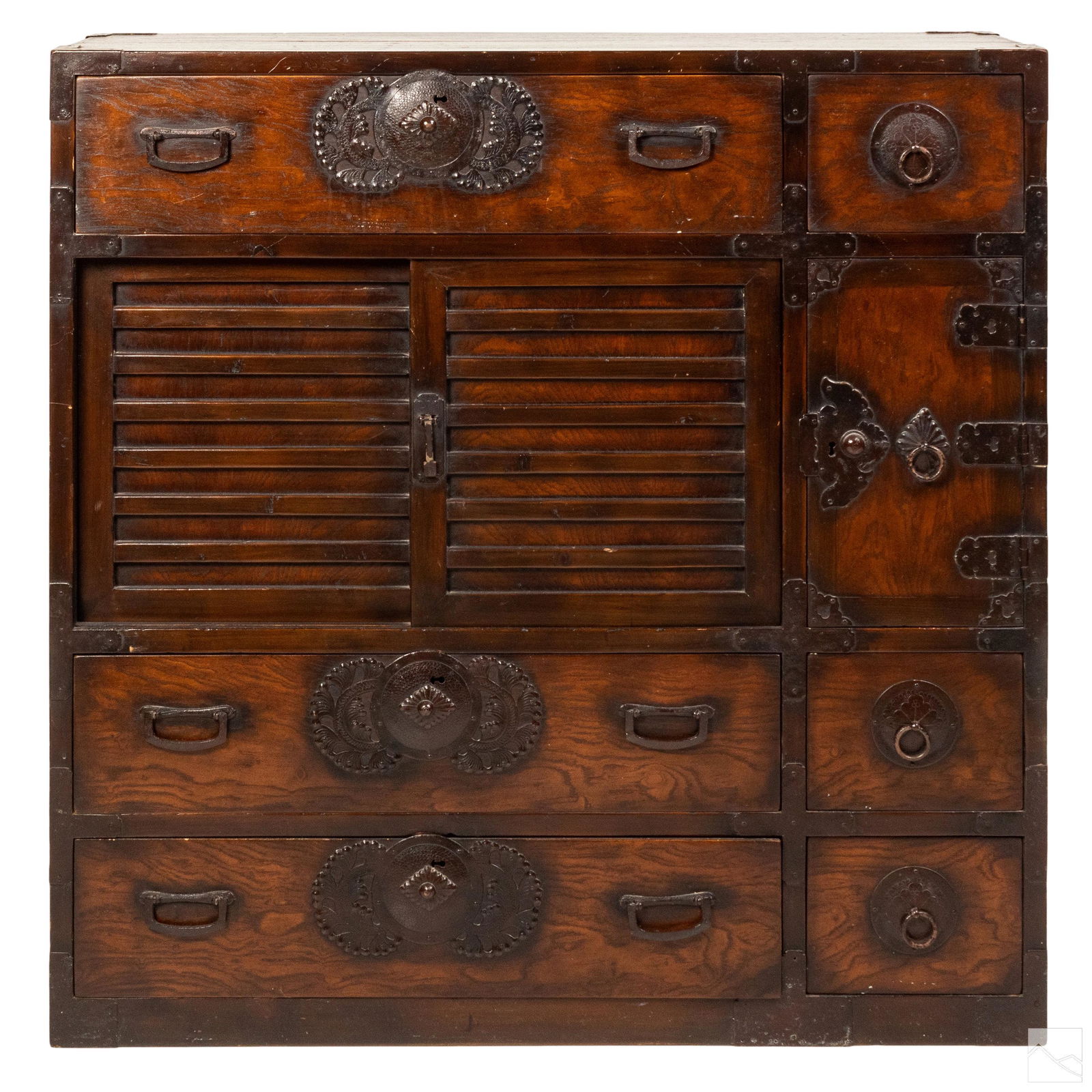Japanese Meiji Metal Mounted Tansu Storage Cabinet (1 of 9)