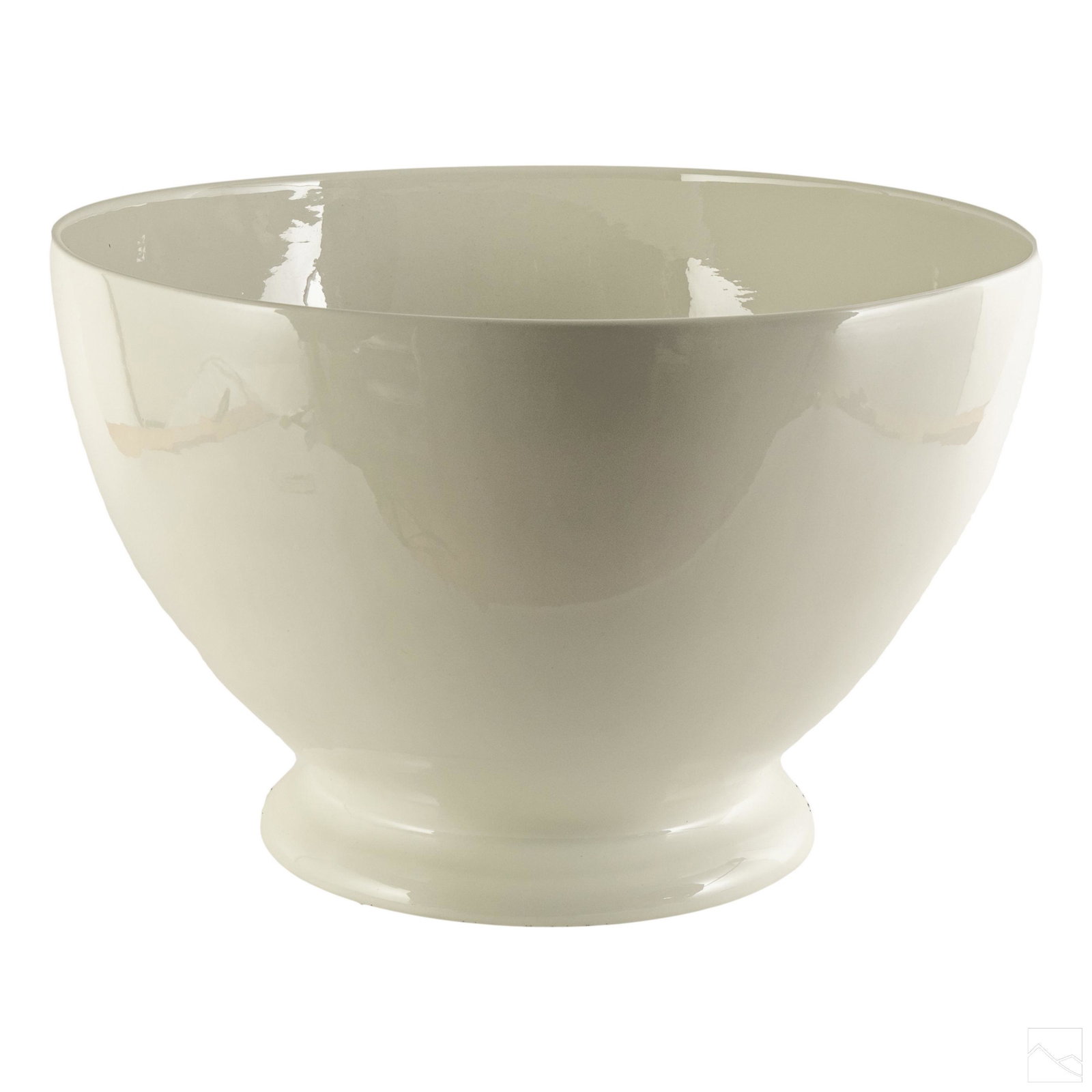 Ralph Lauren 20" White Designer Centerpiece Bowl: Large white designer centerpiece bowl by Ralph Lauren. Signed to bottom. Features surface pads. SHIPPING Hill Auction Gallery will not ship. Gallery will refer a local shipper for international buyers