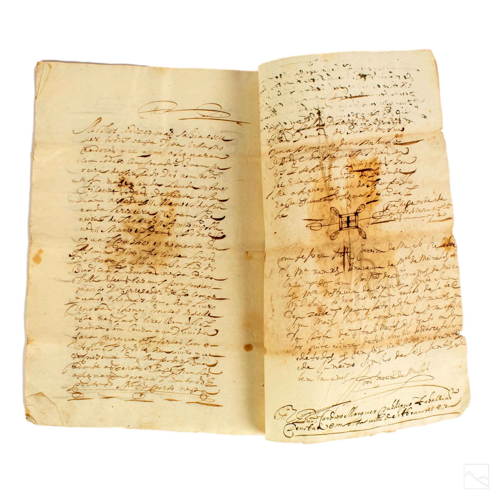 17th Cent. Age of Sail 1668 Antique Document Book: 17th Century antique Age of Discovery document handwritten in archaic Latin and Portuguese. Ten two sided pages, all fully handwritten, and stitched together. Date of 3 JULHO 1668 ("July 3, 1668") to 